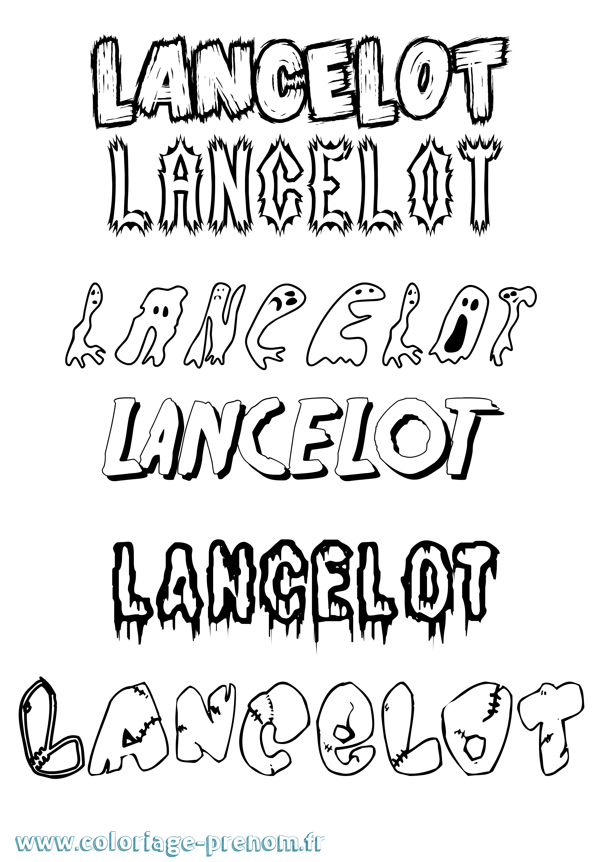 Coloriage prénom Lancelot Frisson