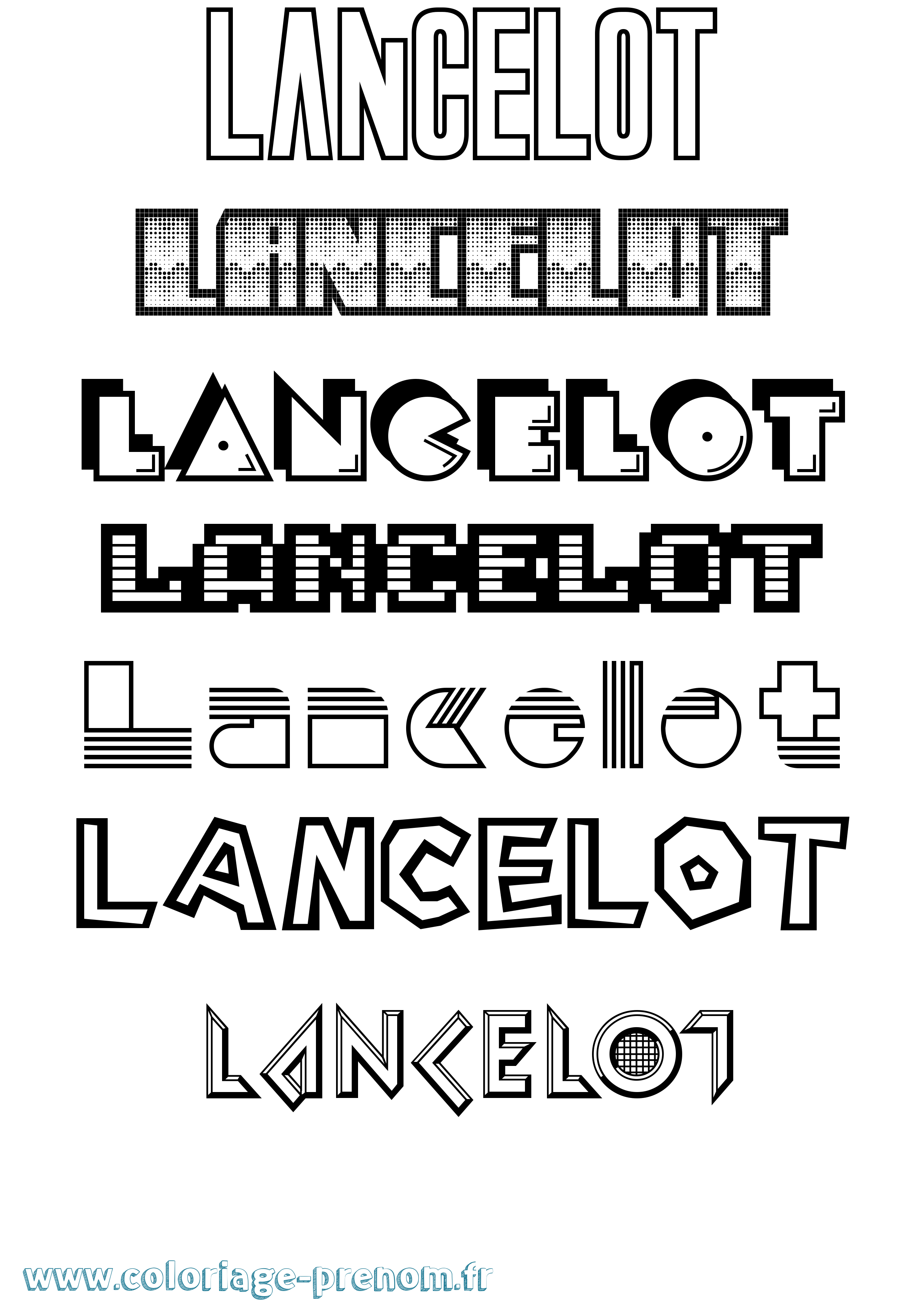 Coloriage prénom Lancelot Jeux Vidéos