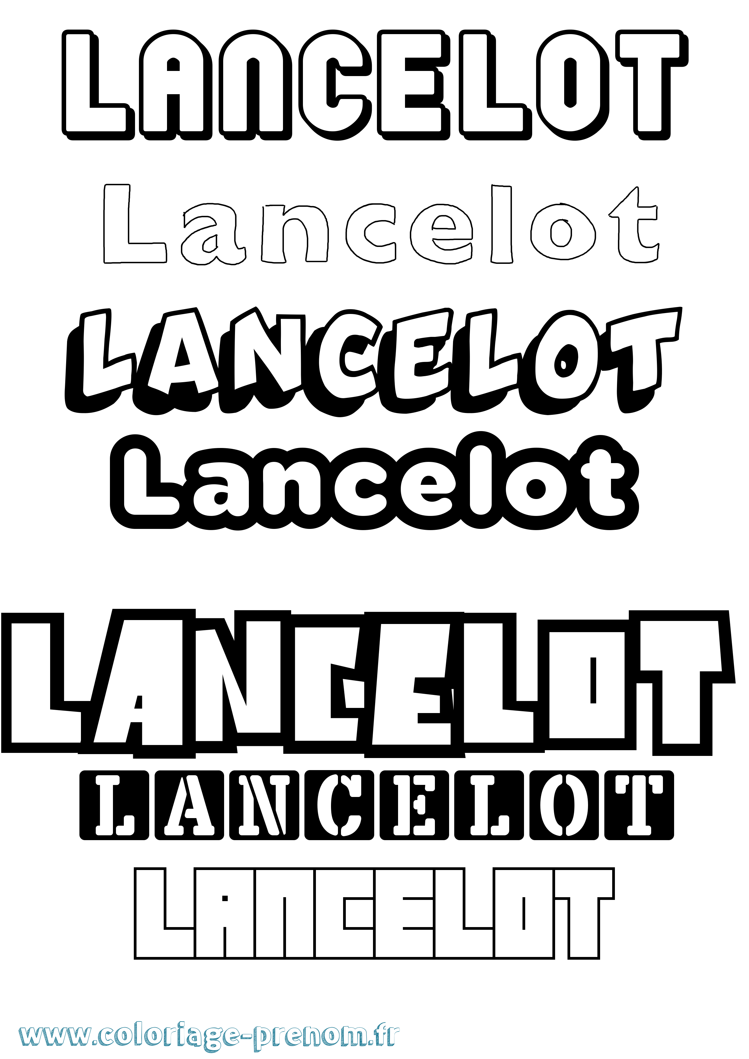 Coloriage prénom Lancelot Simple