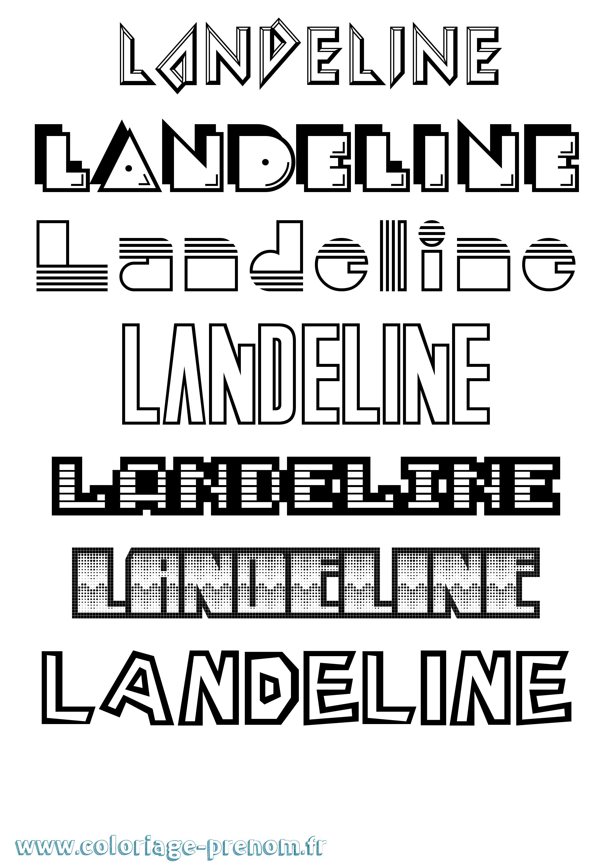 Coloriage prénom Landeline Jeux Vidéos