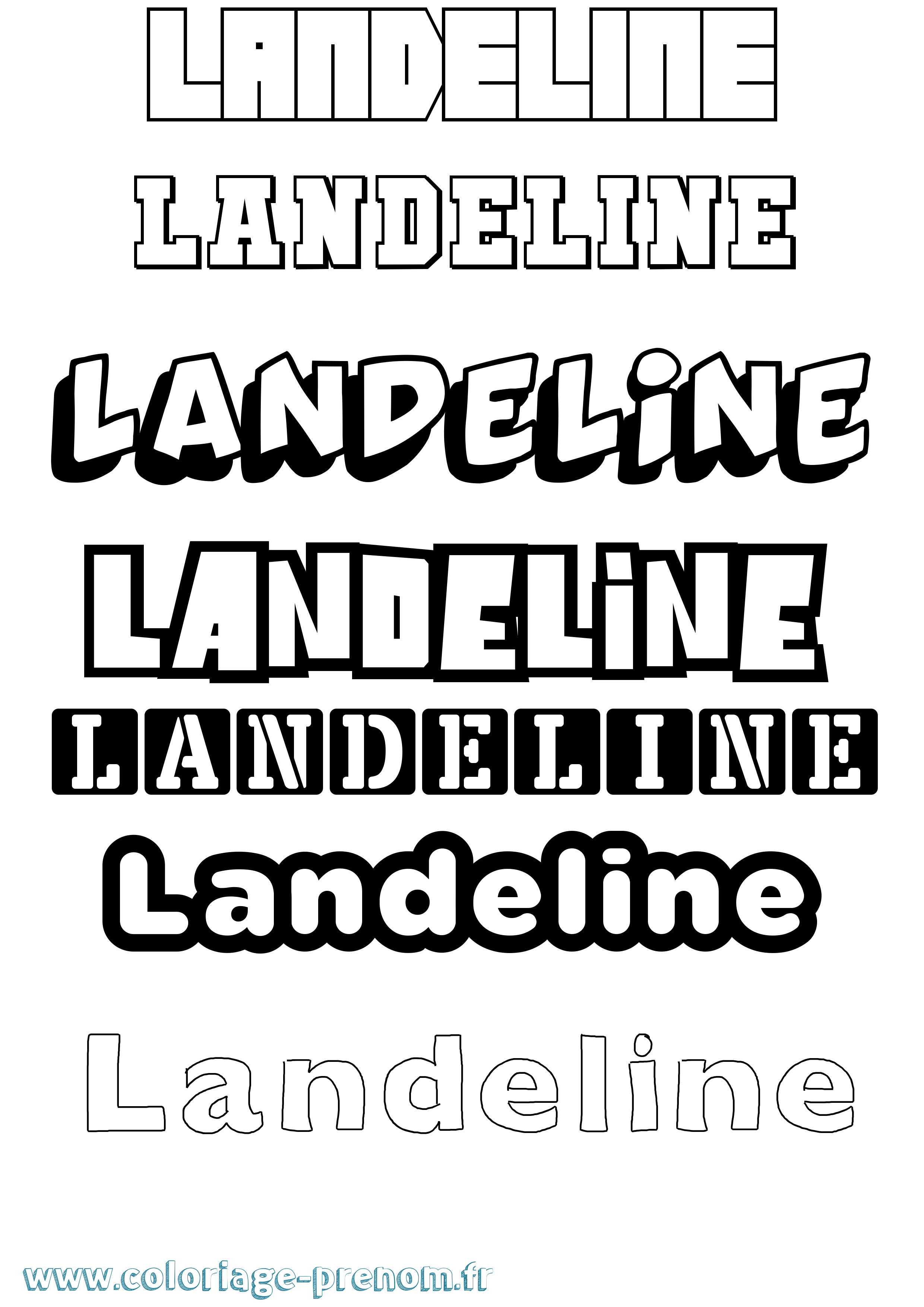 Coloriage Landeline Simple Coloriage prénom Landeline Simple