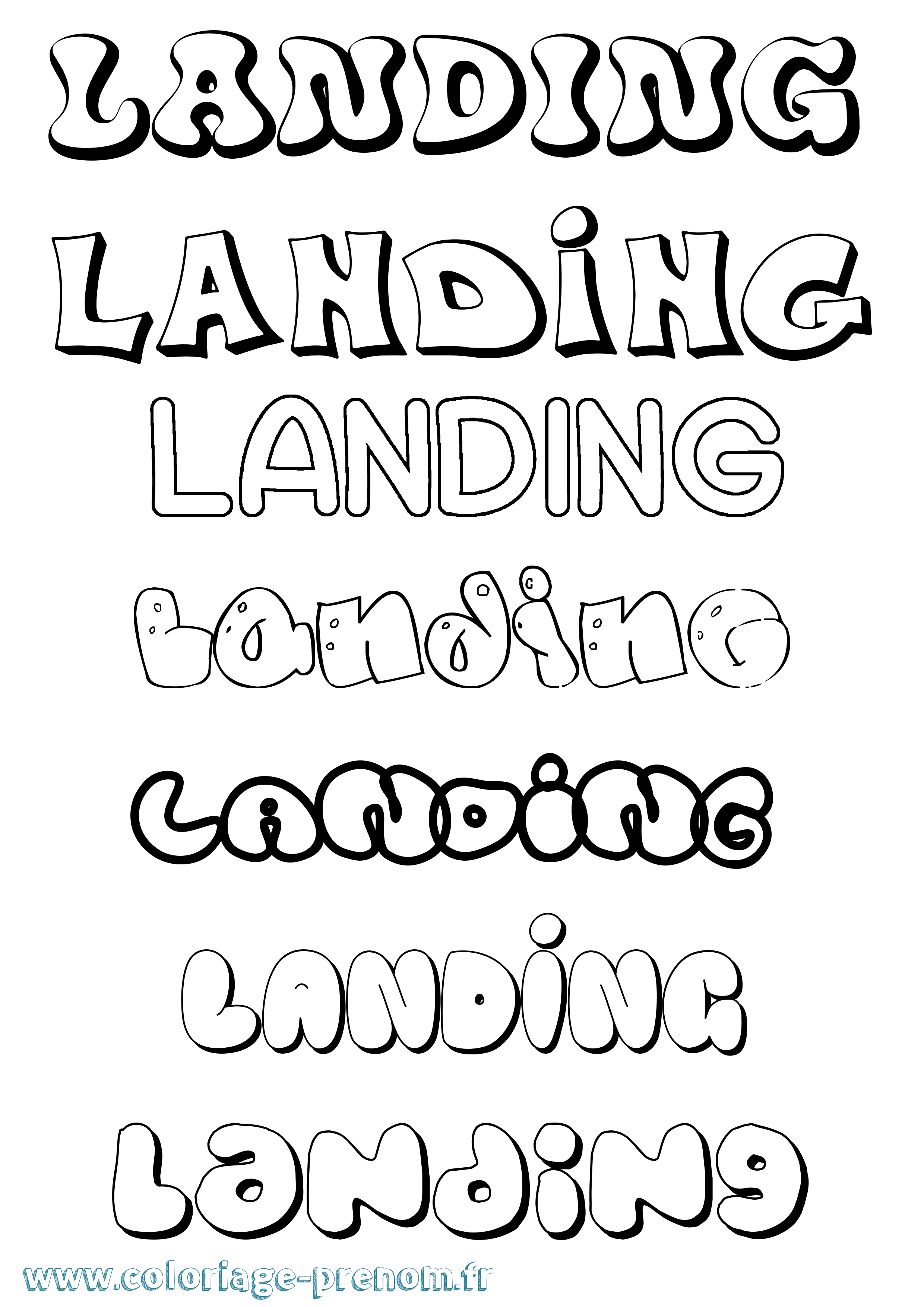 Coloriage Landing Bubble Coloriage prénom Landing Bubble