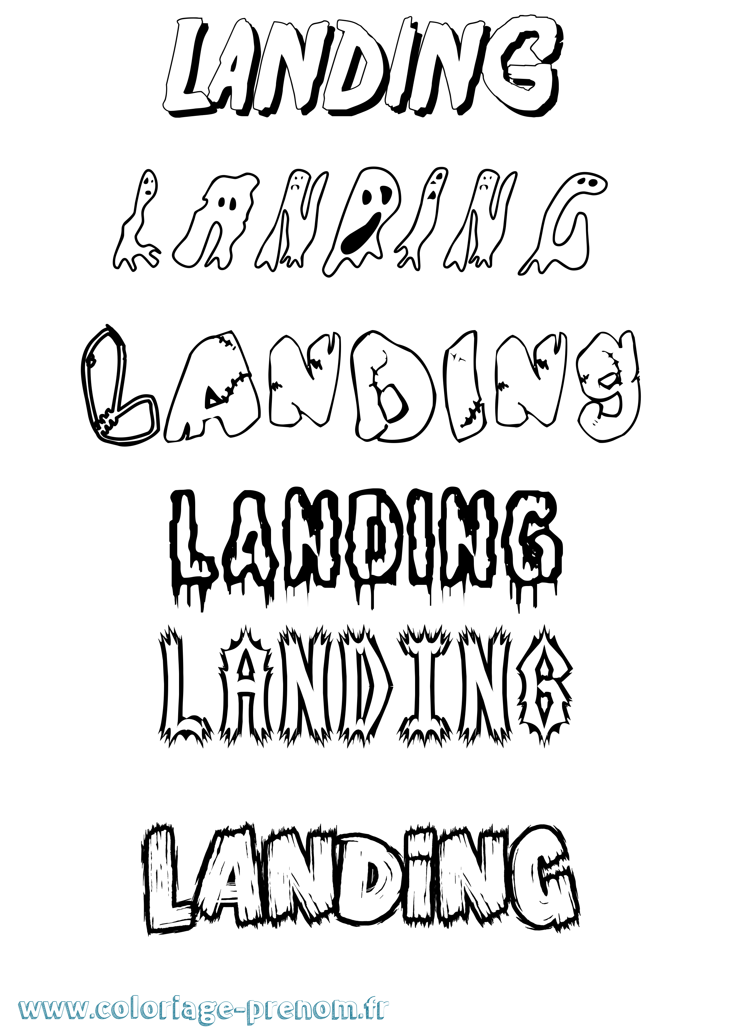 Coloriage Landing Frisson Coloriage prénom Landing Frisson