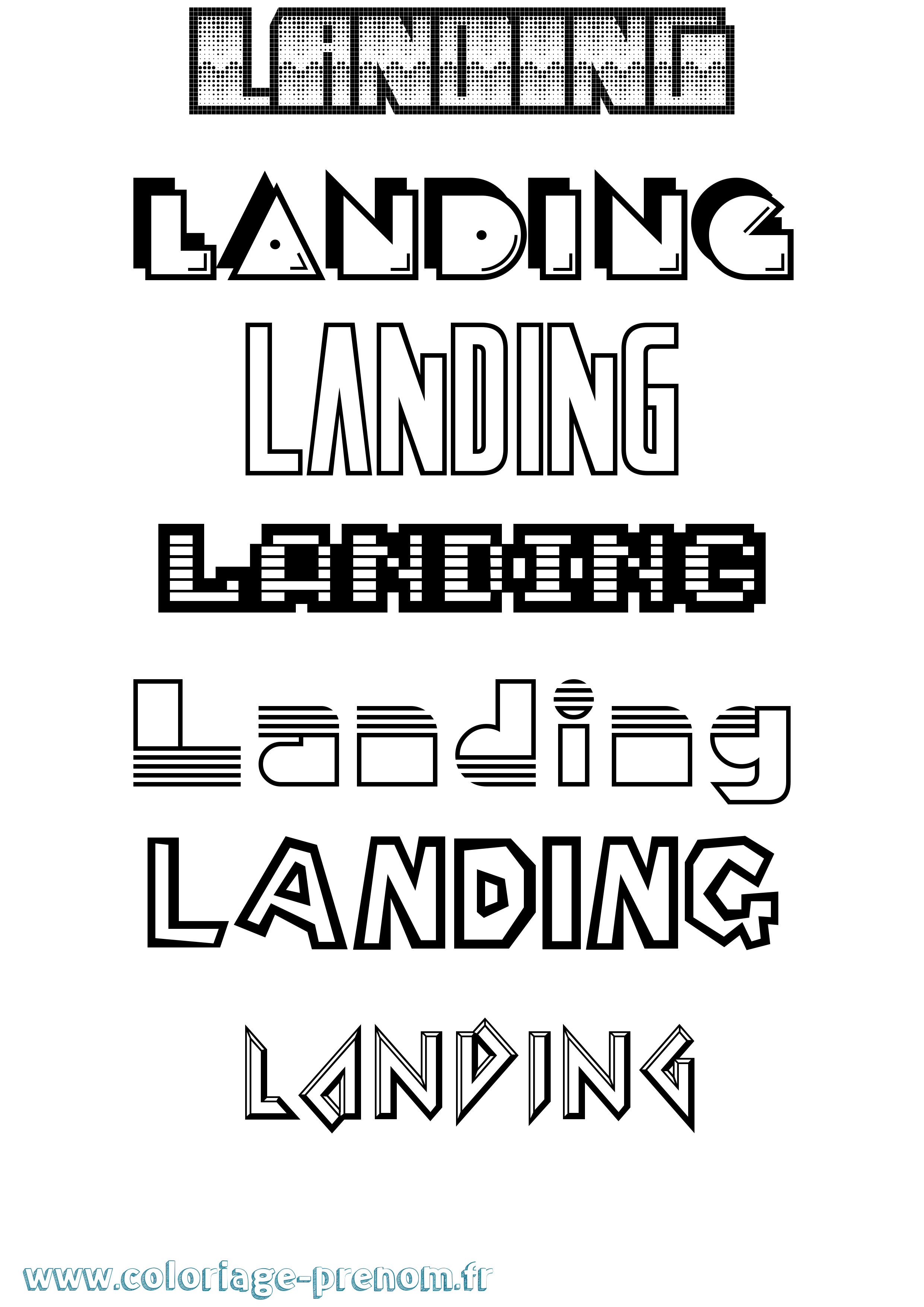 Coloriage Landing Jeux Vidéos Coloriage prénom Landing Jeux Vidéos