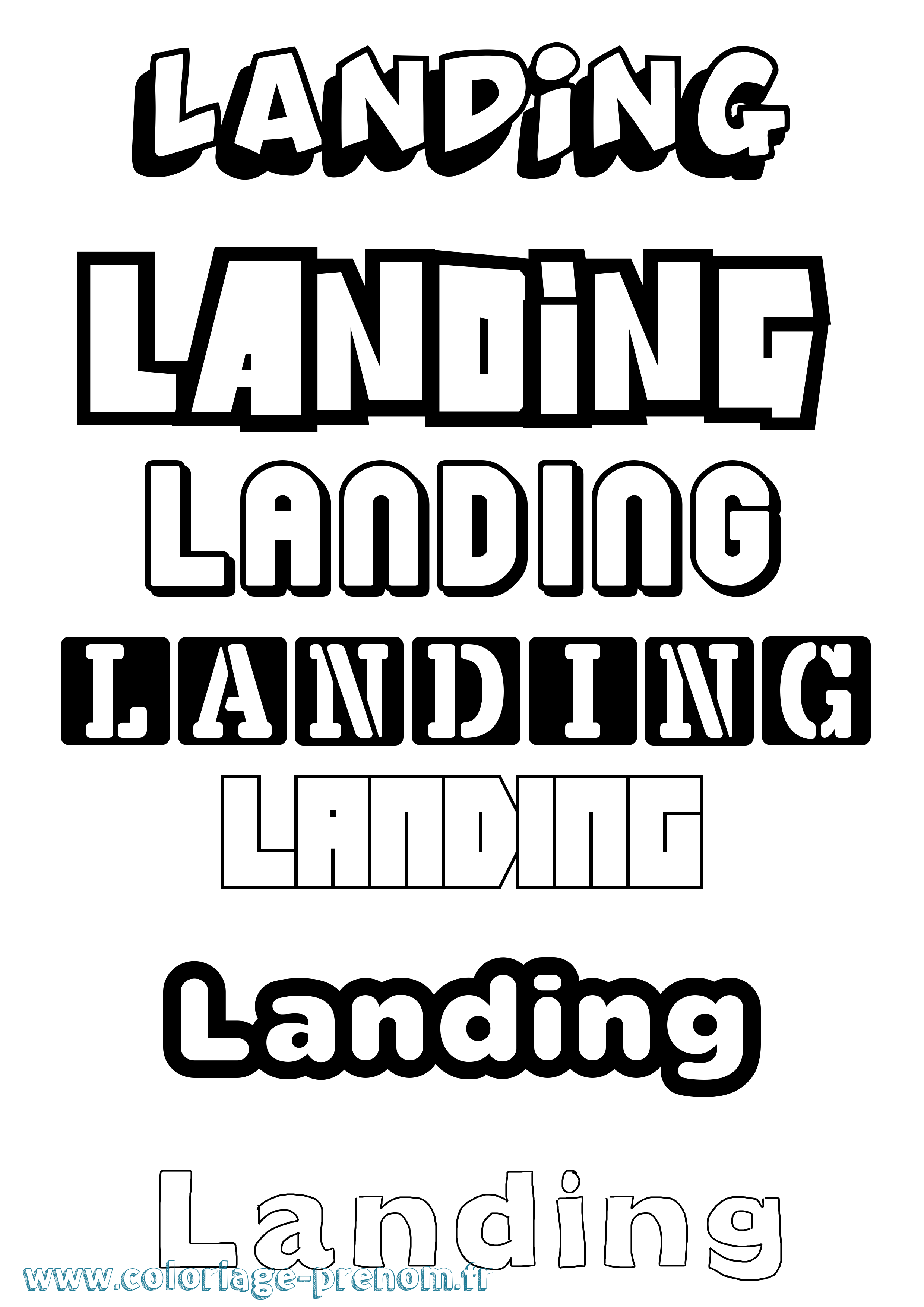 Coloriage Landing Simple Coloriage prénom Landing Simple
