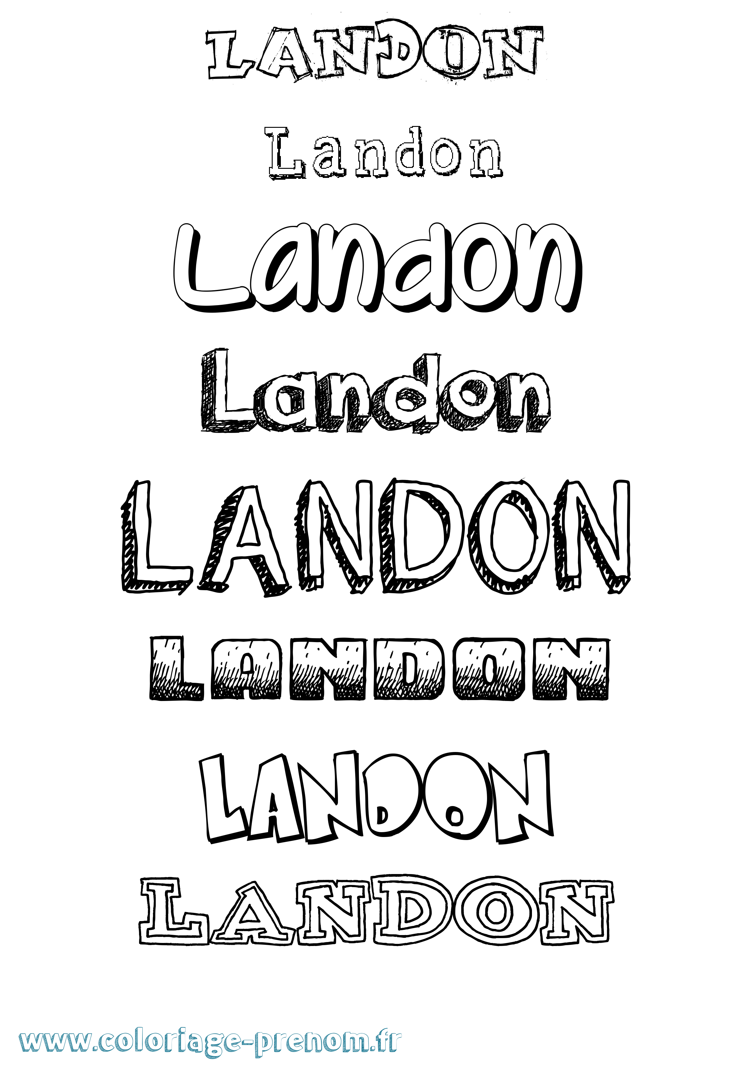 Coloriage prénom Landon Dessiné