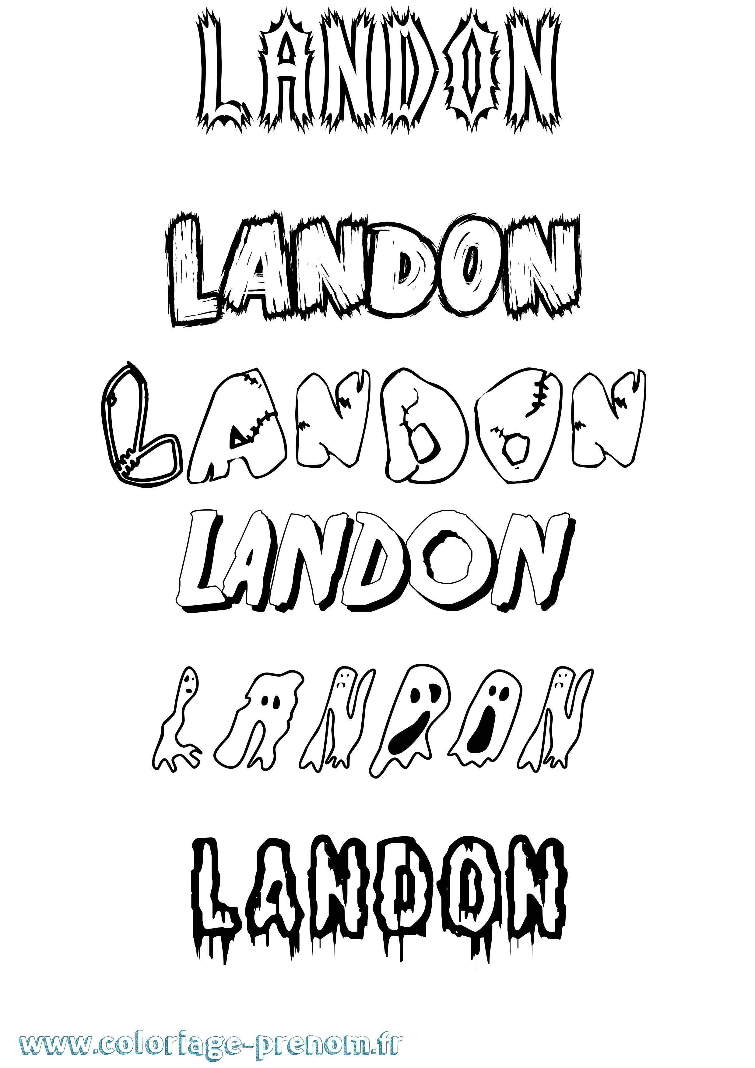Coloriage Landon Frisson Coloriage prénom Landon Frisson
