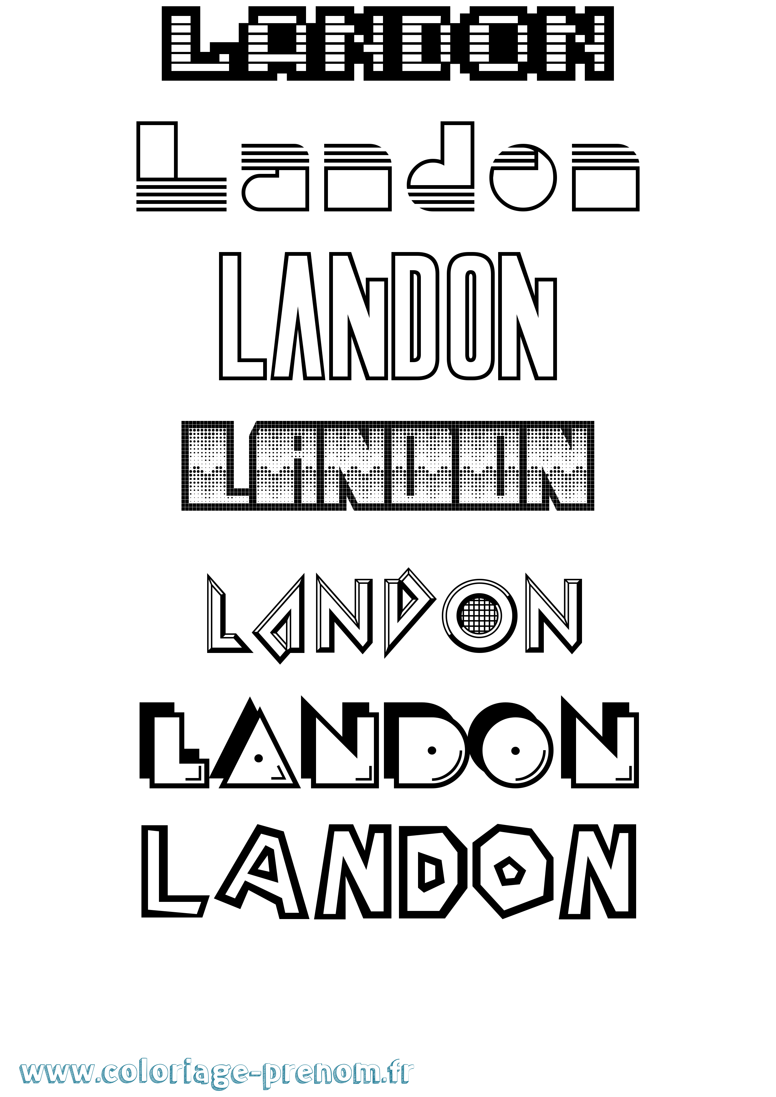 Coloriage Landon Jeux Vidéos Coloriage prénom Landon Jeux Vidéos