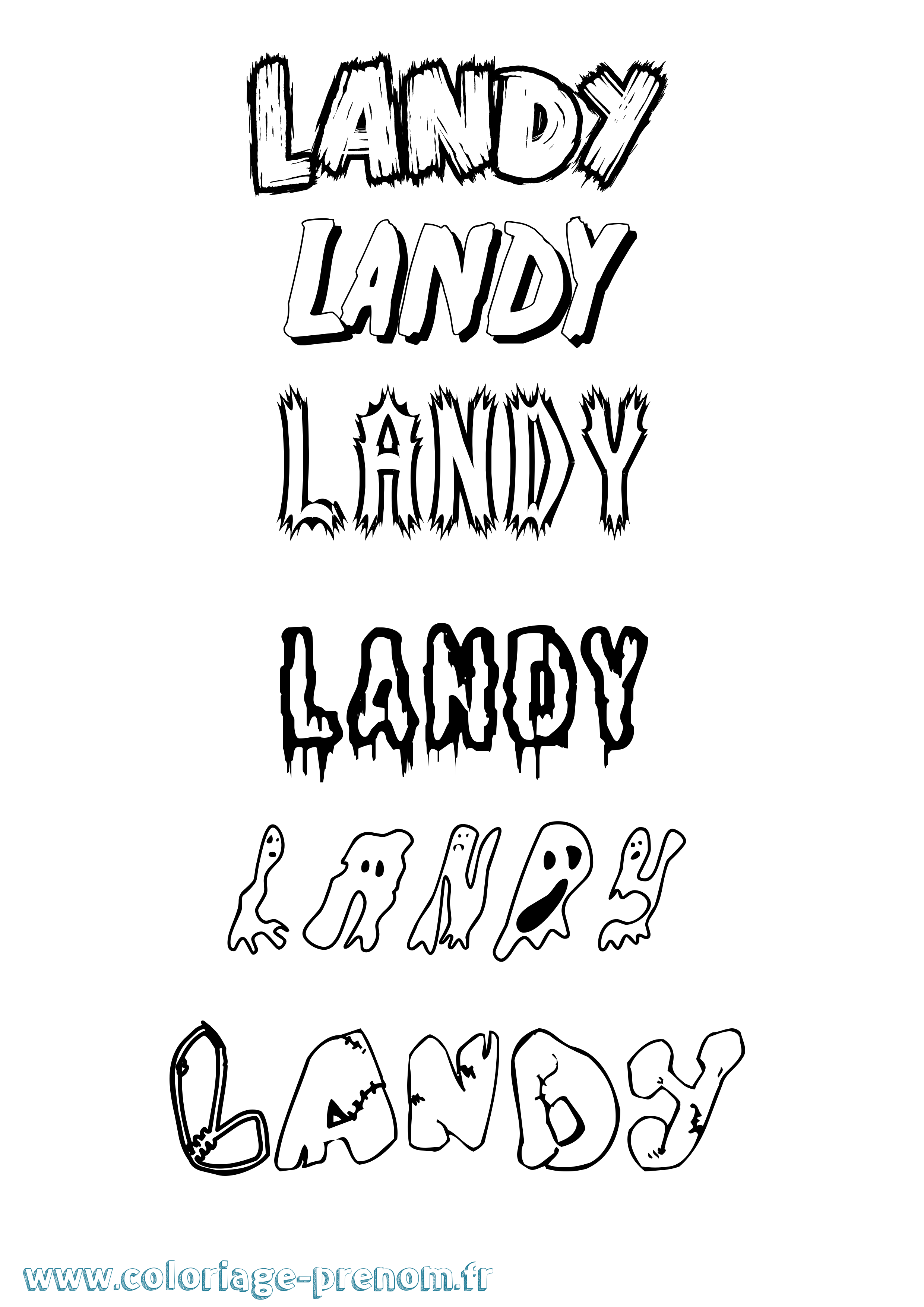 Coloriage prénom Landy Frisson