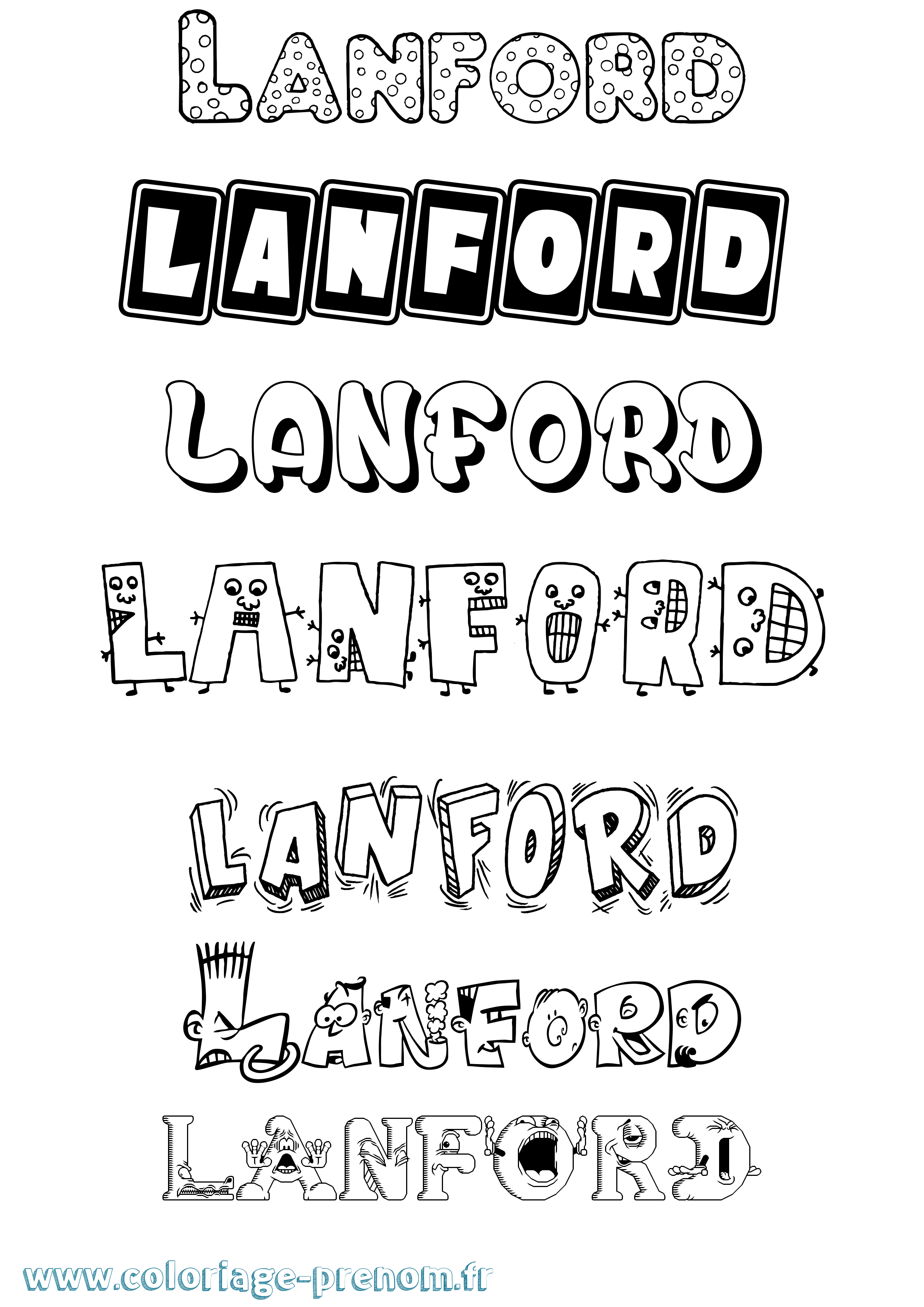 Coloriage prénom Lanford Fun