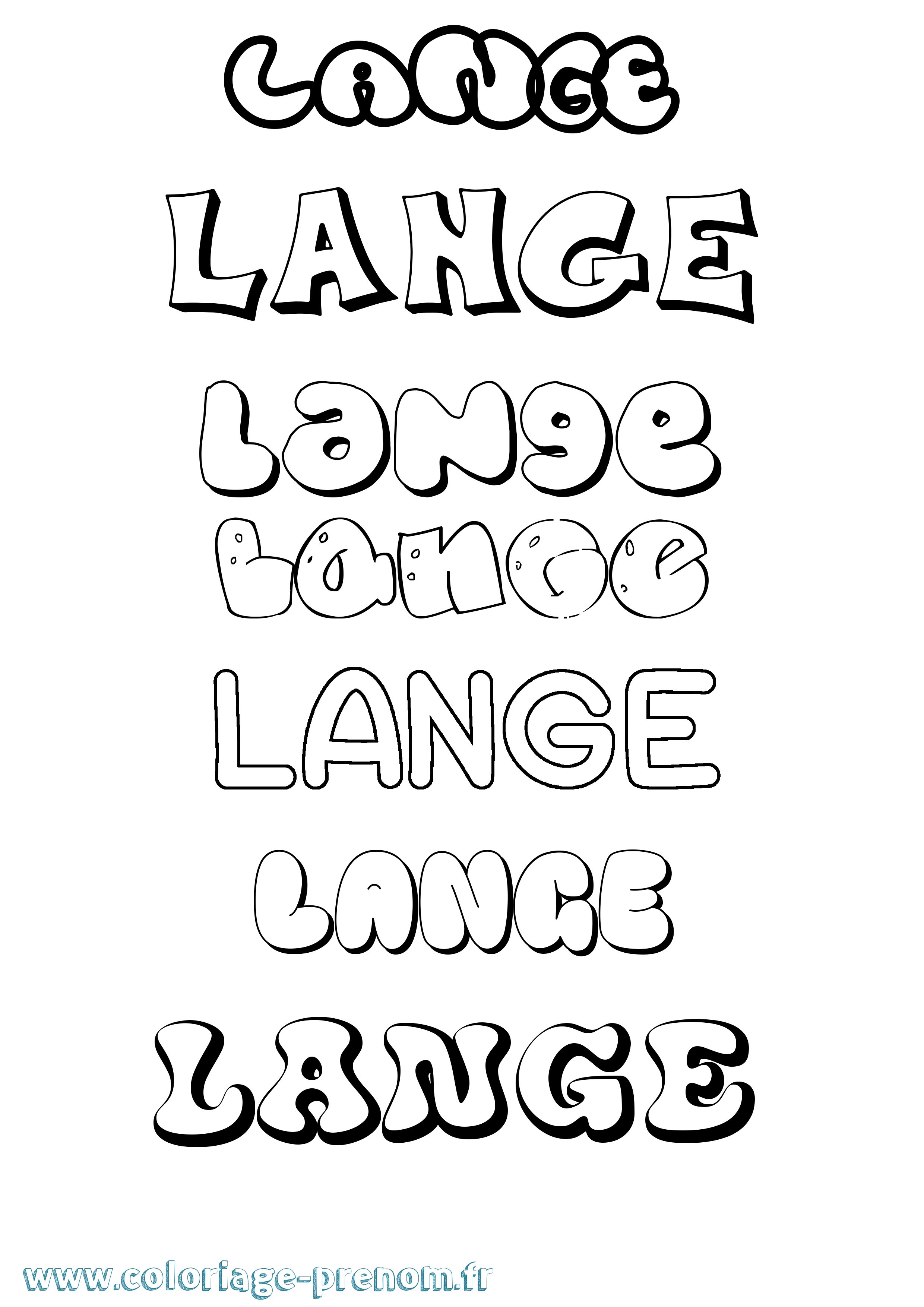 Coloriage Lange Bubble Coloriage prénom Lange Bubble