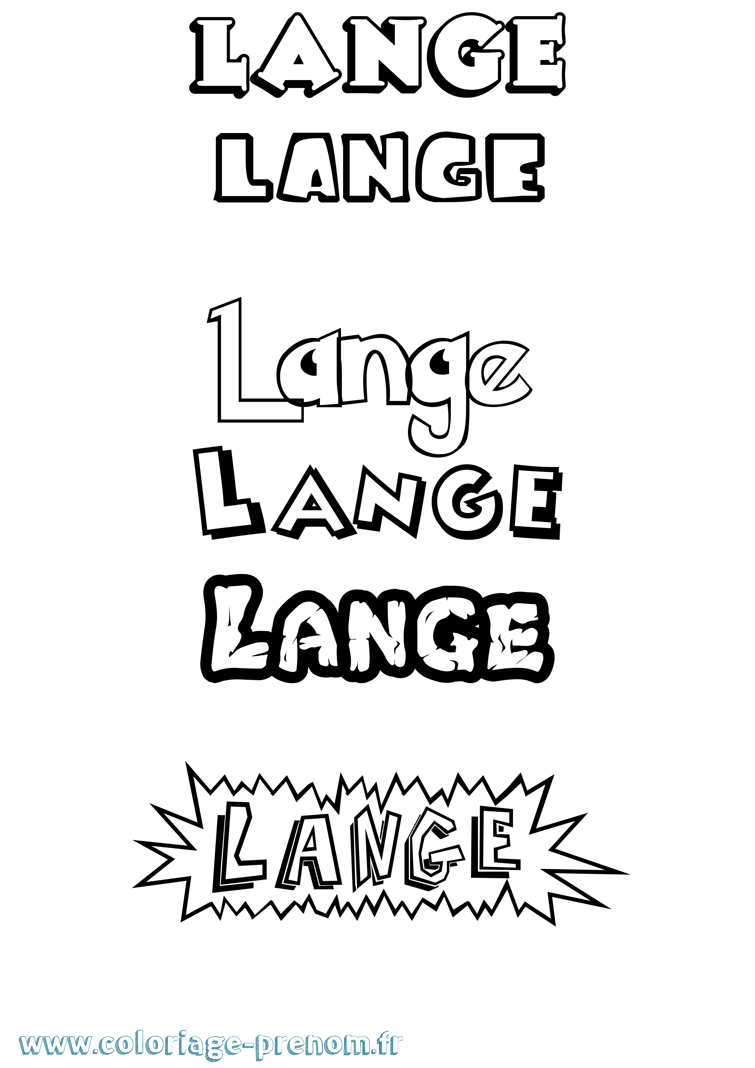 Coloriage Lange Dessin Animé Coloriage prénom Lange Dessin Animé