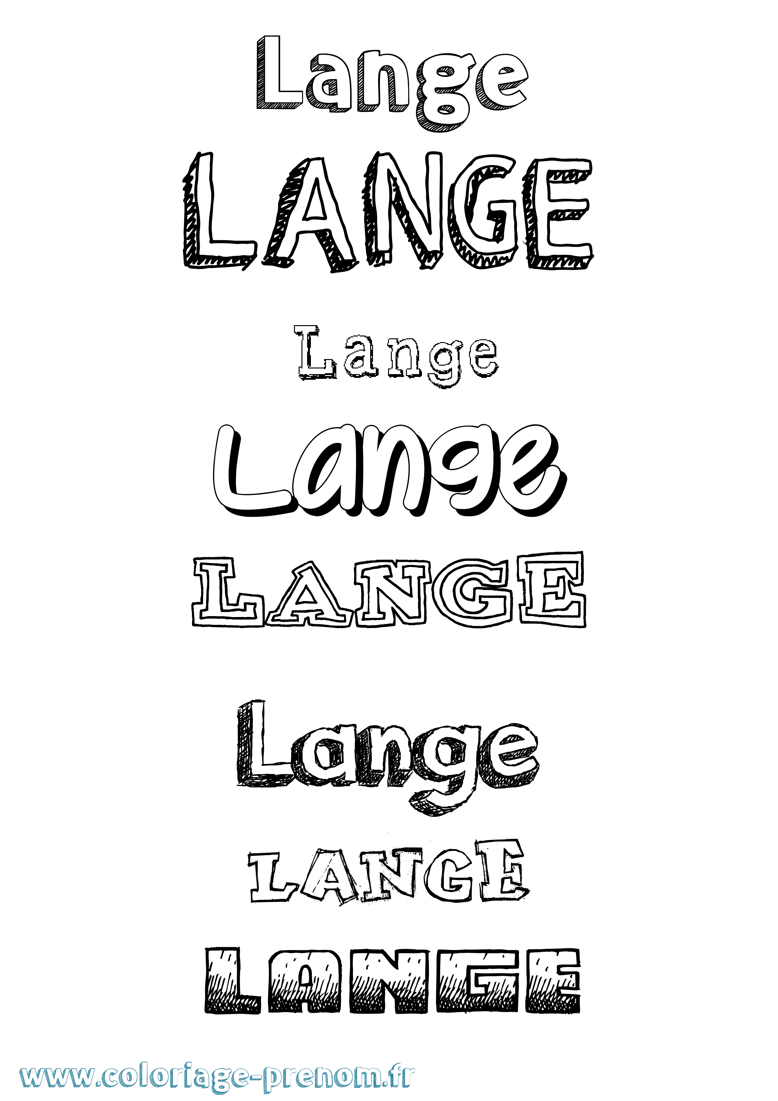 Coloriage Lange Dessiné Coloriage prénom Lange Dessiné
