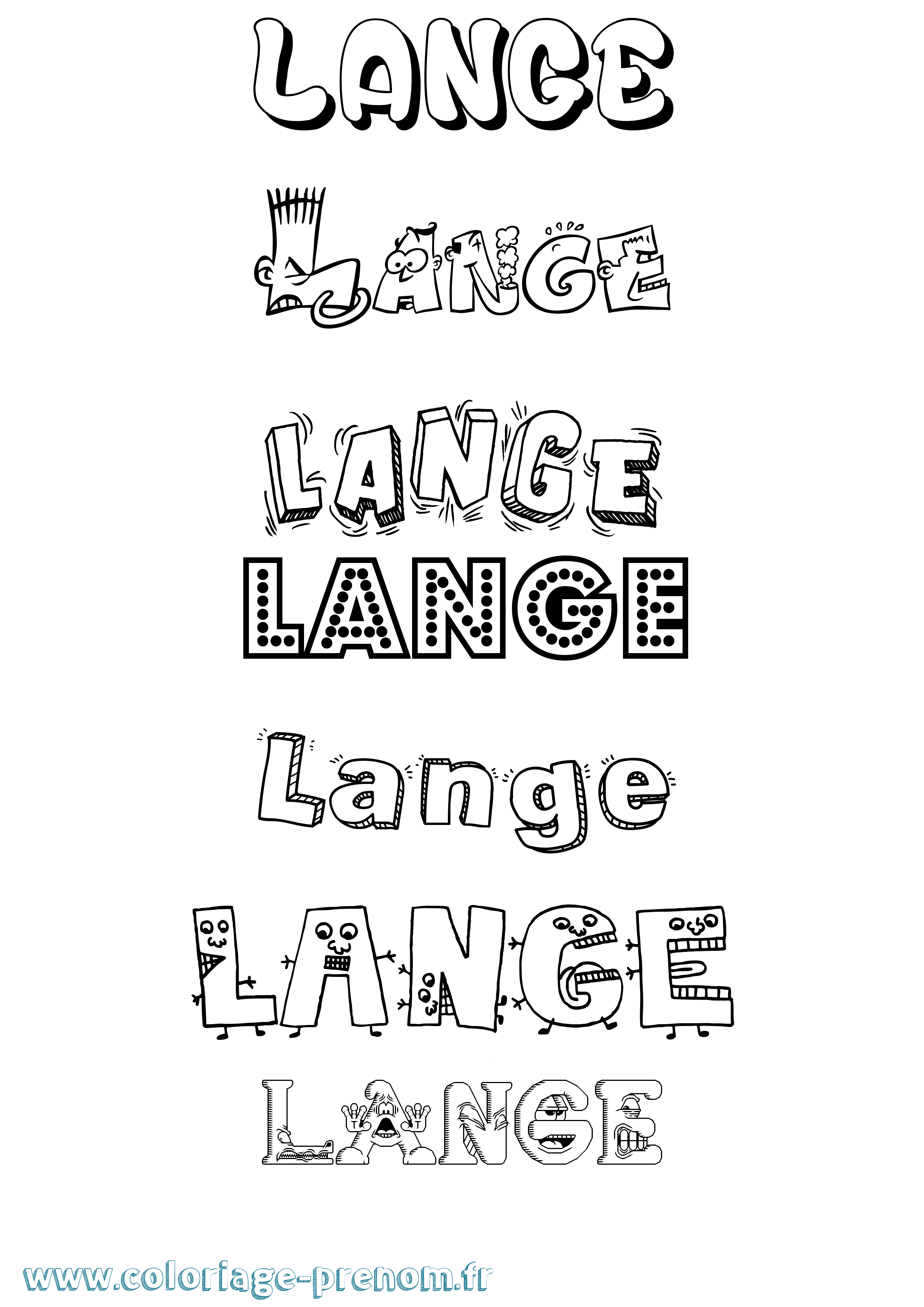 Coloriage Lange Fun Coloriage prénom Lange Fun