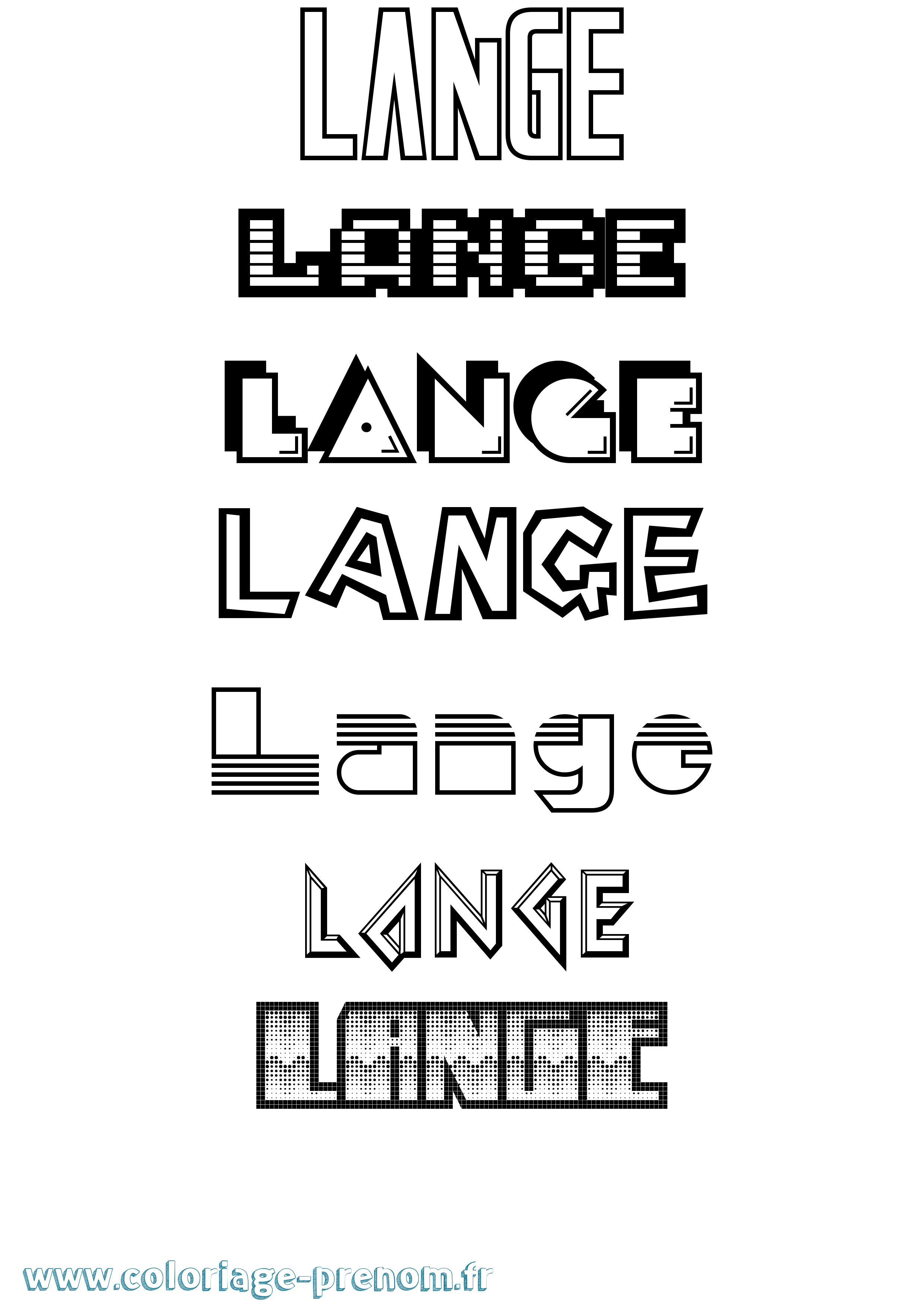 Coloriage Lange Jeux Vidéos Coloriage prénom Lange Jeux Vidéos