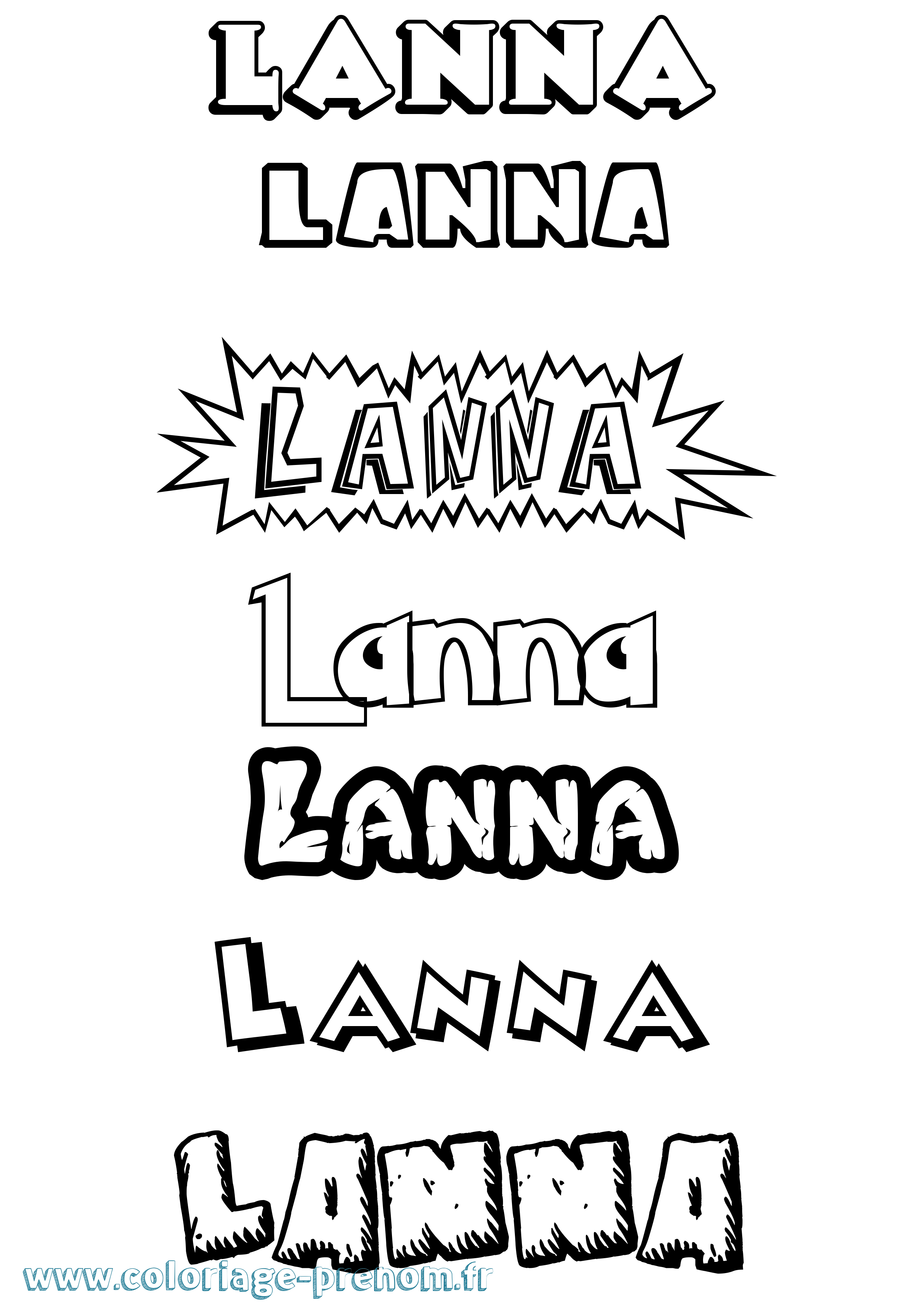 Coloriage Lanna Dessin Animé Coloriage prénom Lanna Dessin Animé