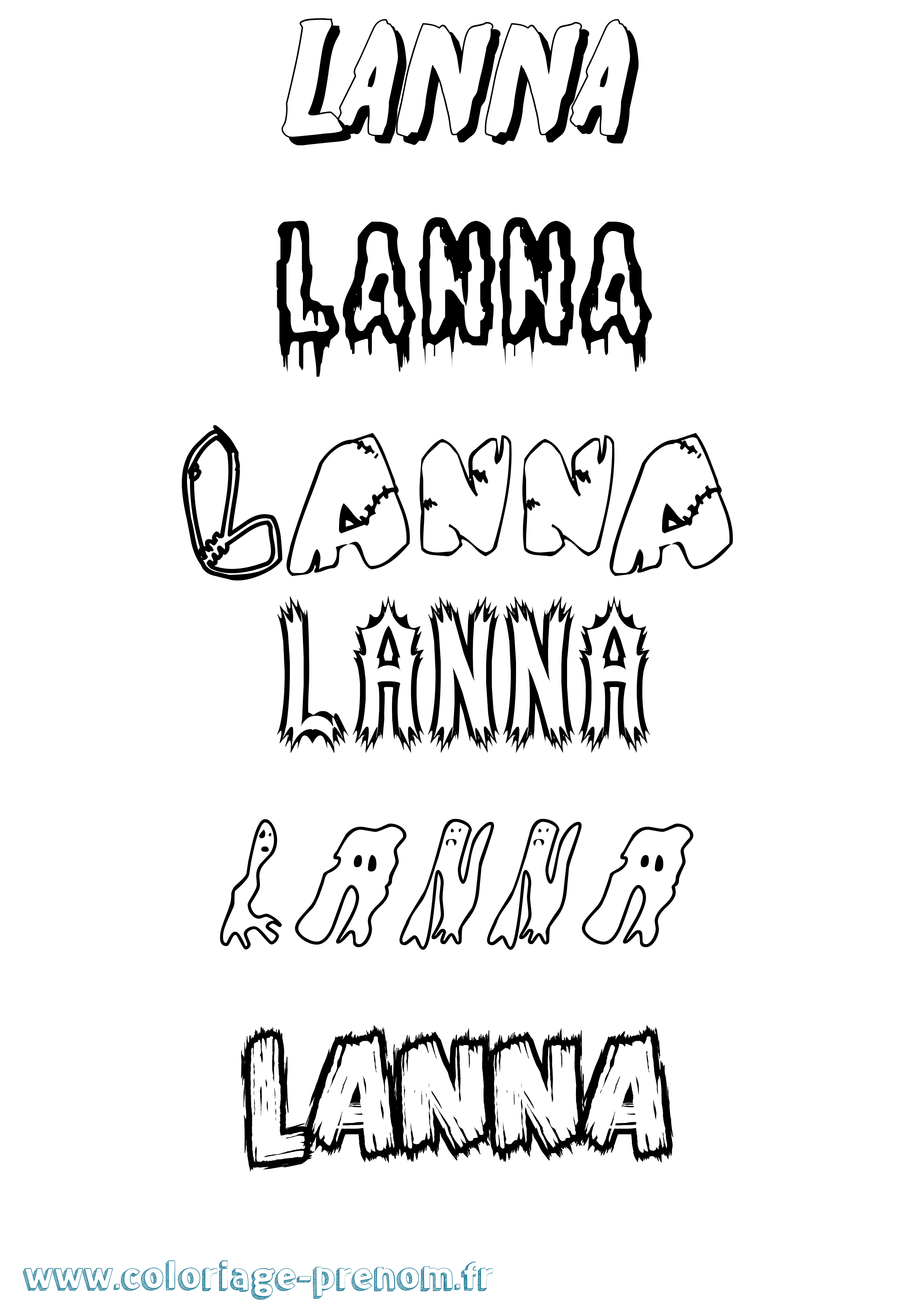 Coloriage Lanna Frisson Coloriage prénom Lanna Frisson