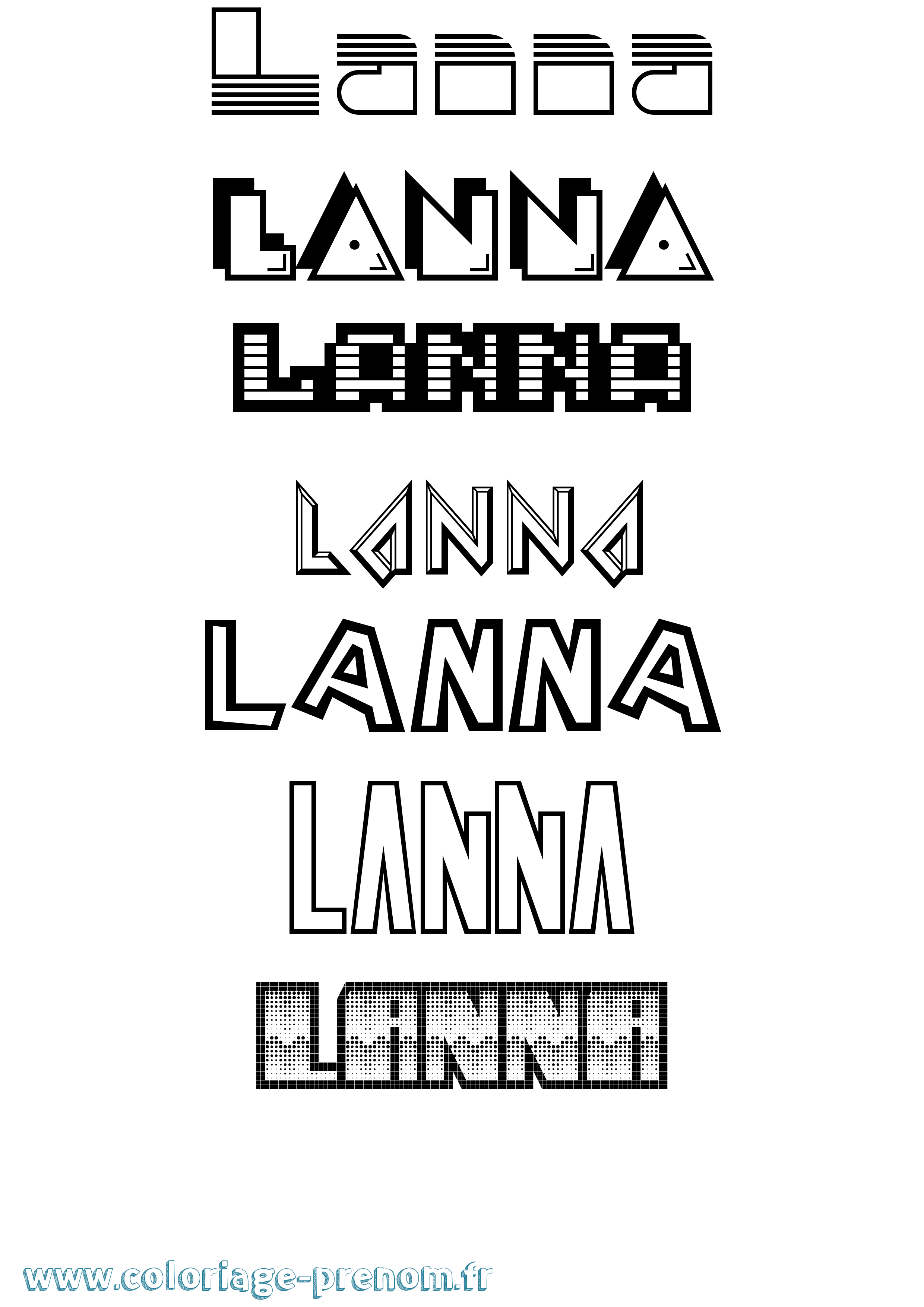 Coloriage Lanna Jeux Vidéos Coloriage prénom Lanna Jeux Vidéos