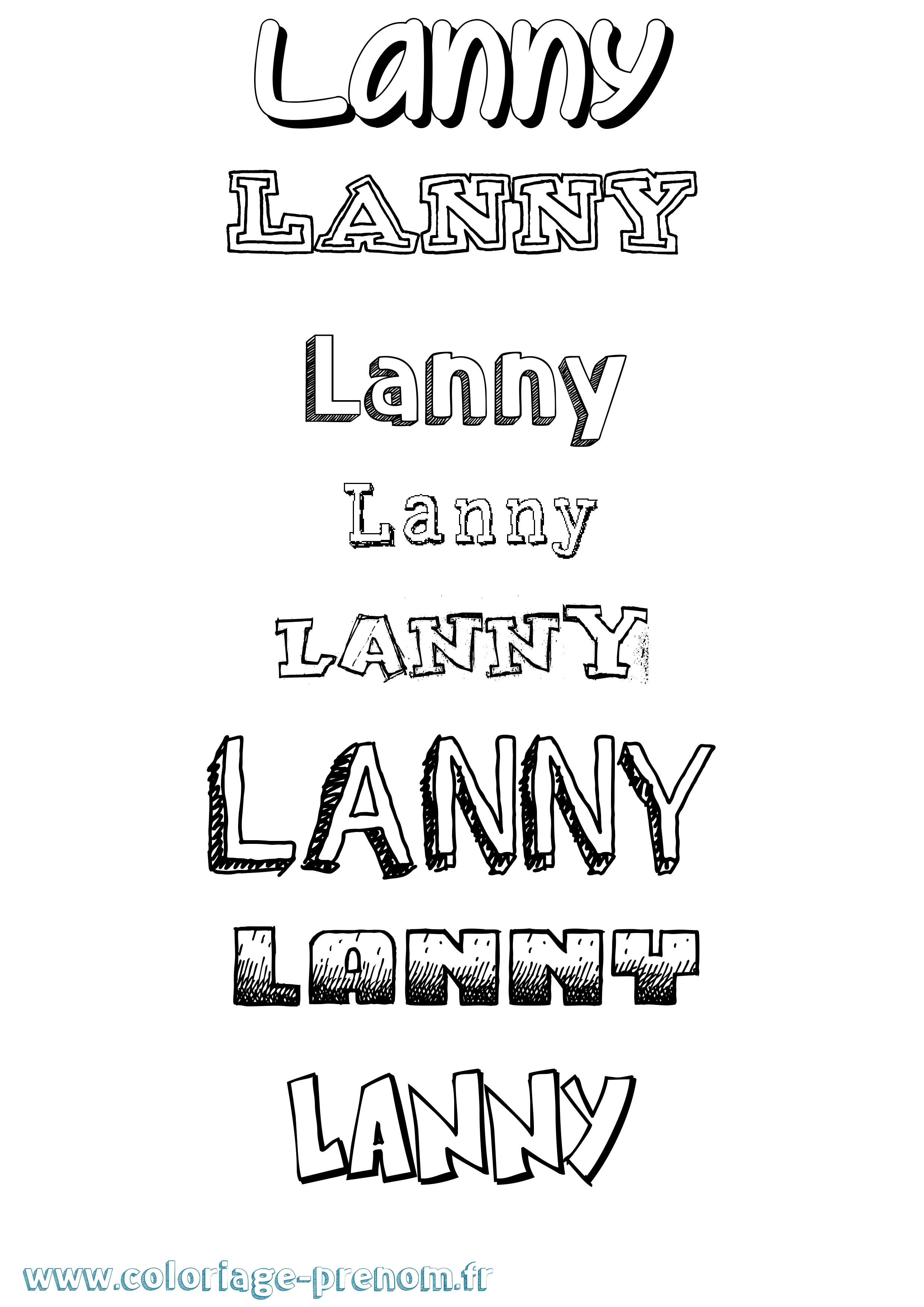 Coloriage Lanny Dessiné Coloriage prénom Lanny Dessiné