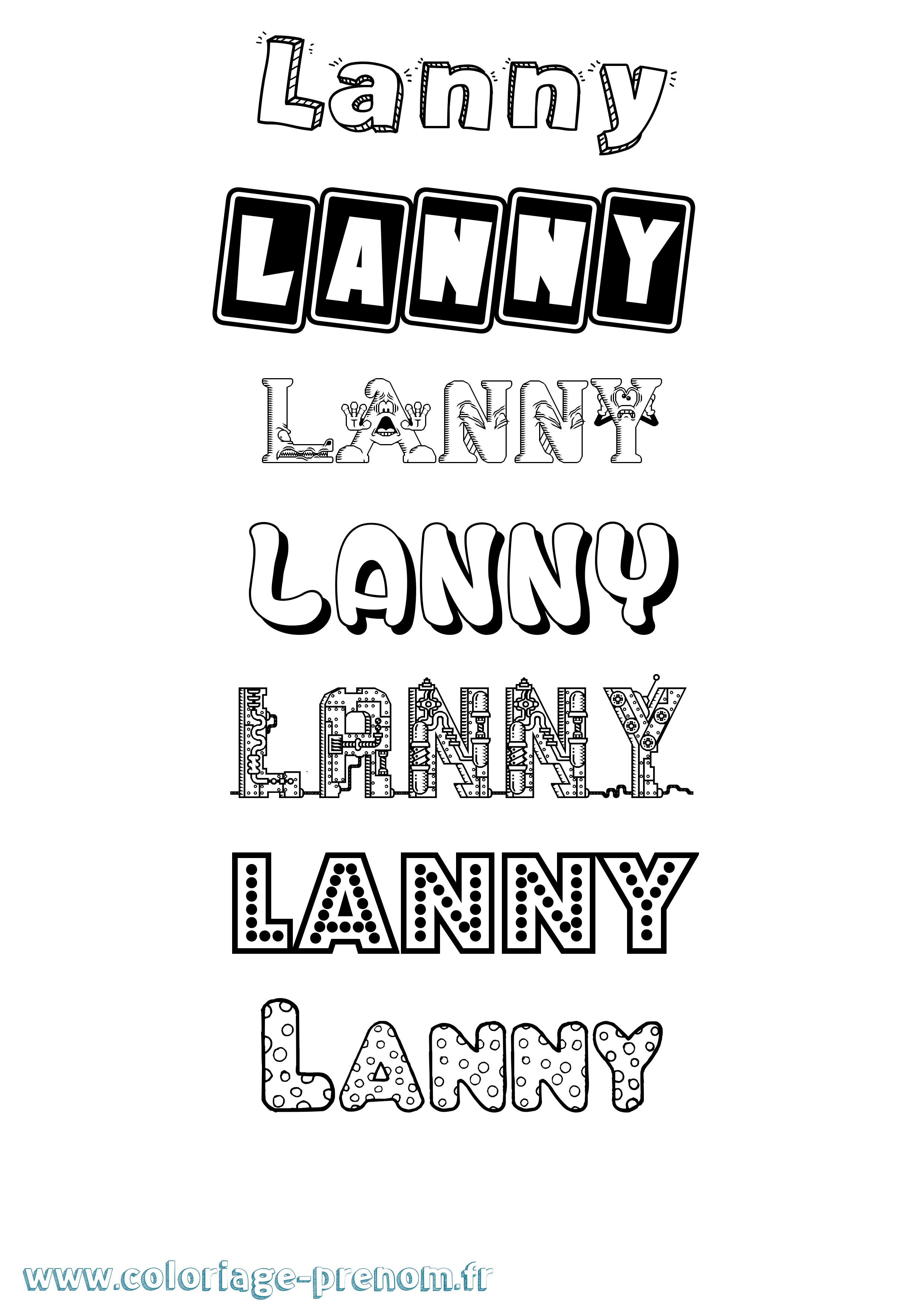 Coloriage Lanny Fun Coloriage prénom Lanny Fun