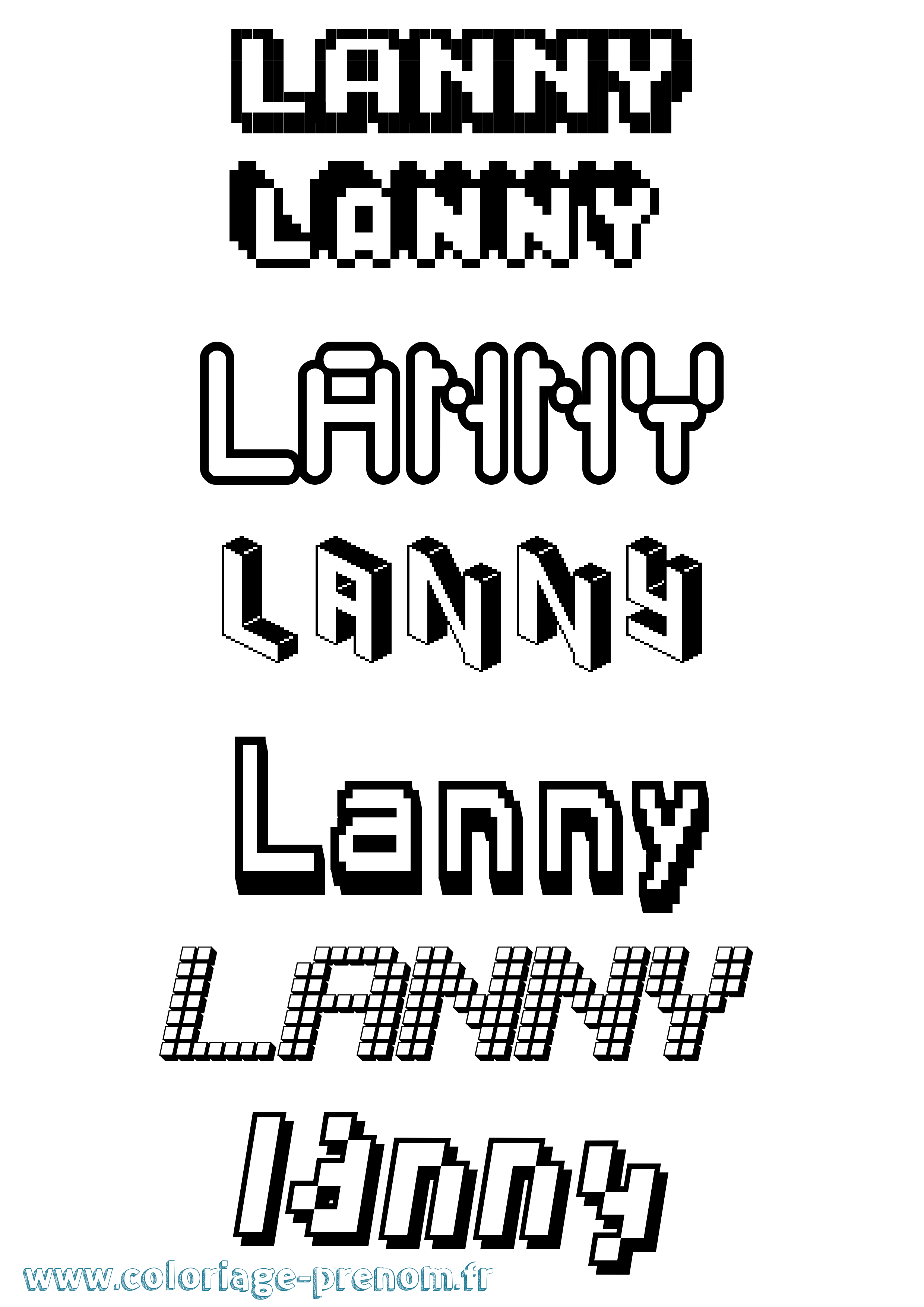 Coloriage Lanny Pixel Coloriage prénom Lanny Pixel