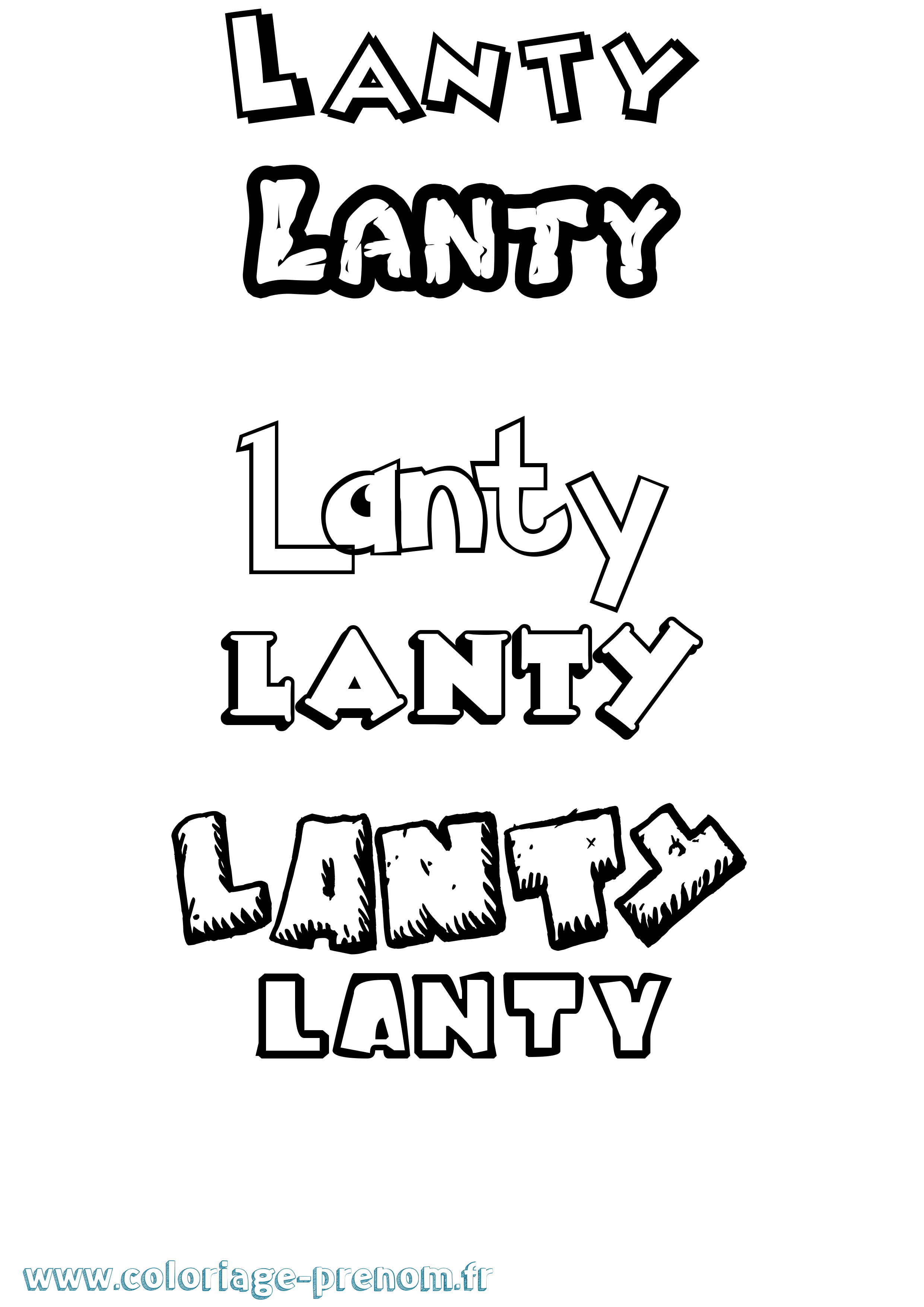 Coloriage Lanty Dessin Animé Coloriage prénom Lanty Dessin Animé