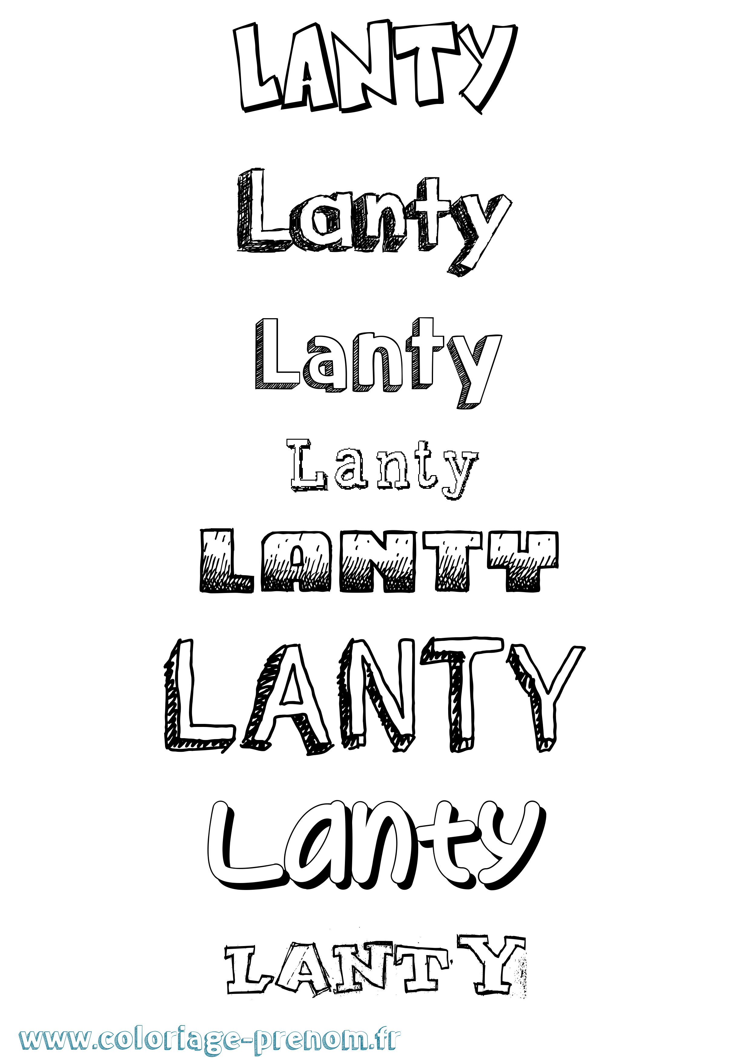 Coloriage prénom Lanty Dessiné