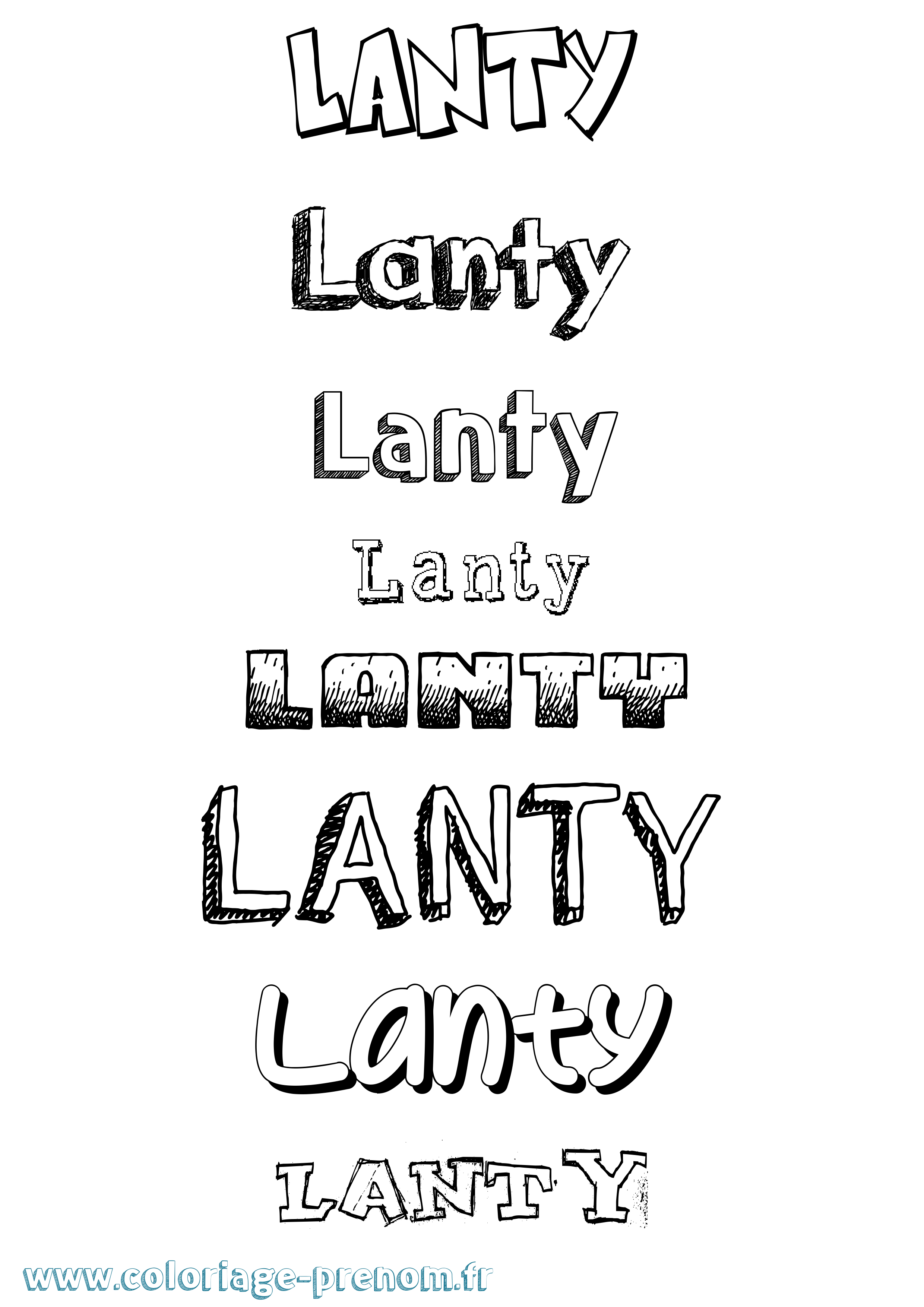 Coloriage Lanty Dessiné Coloriage prénom Lanty Dessiné