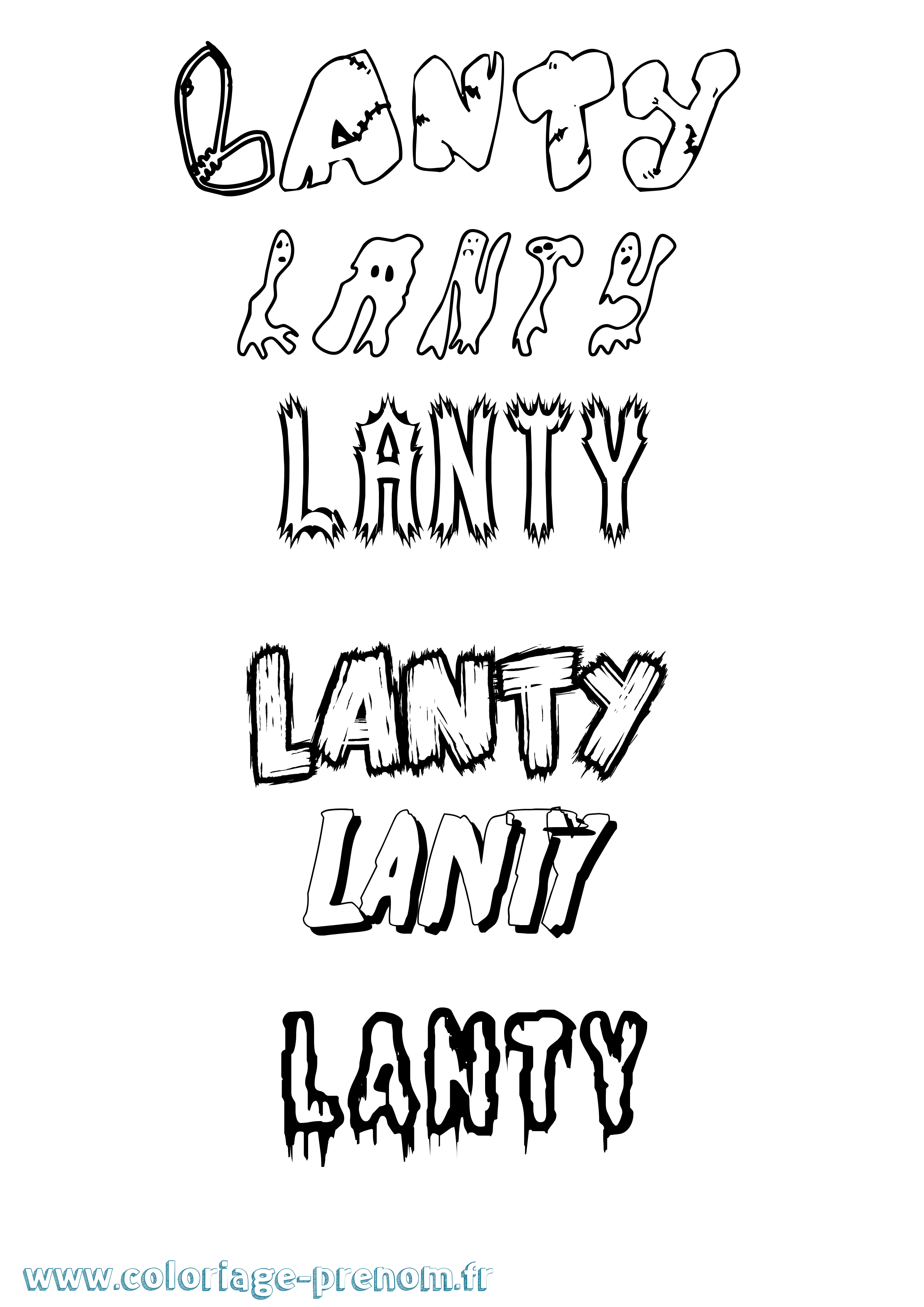 Coloriage Lanty Frisson Coloriage prénom Lanty Frisson
