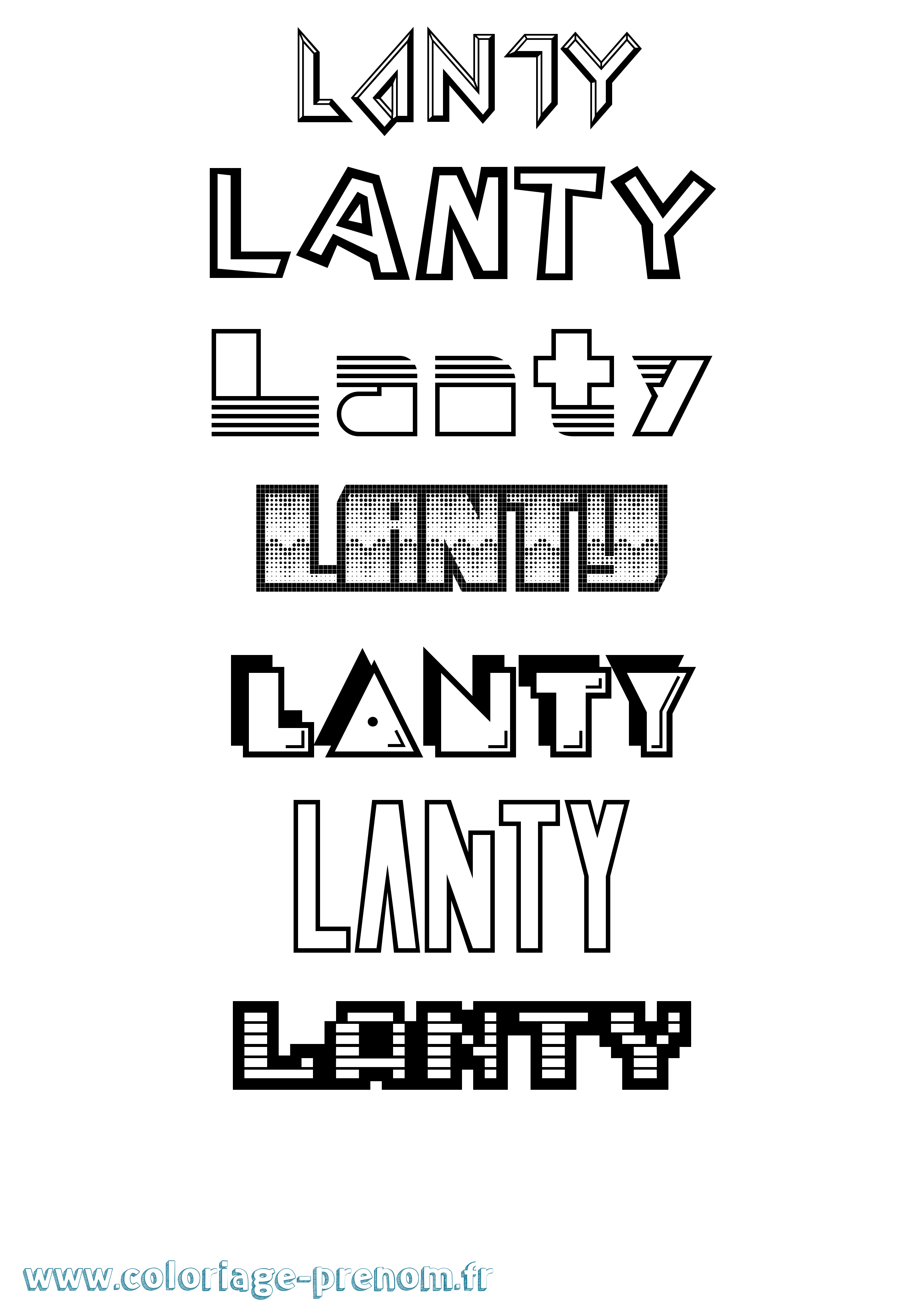 Coloriage prénom Lanty Jeux Vidéos