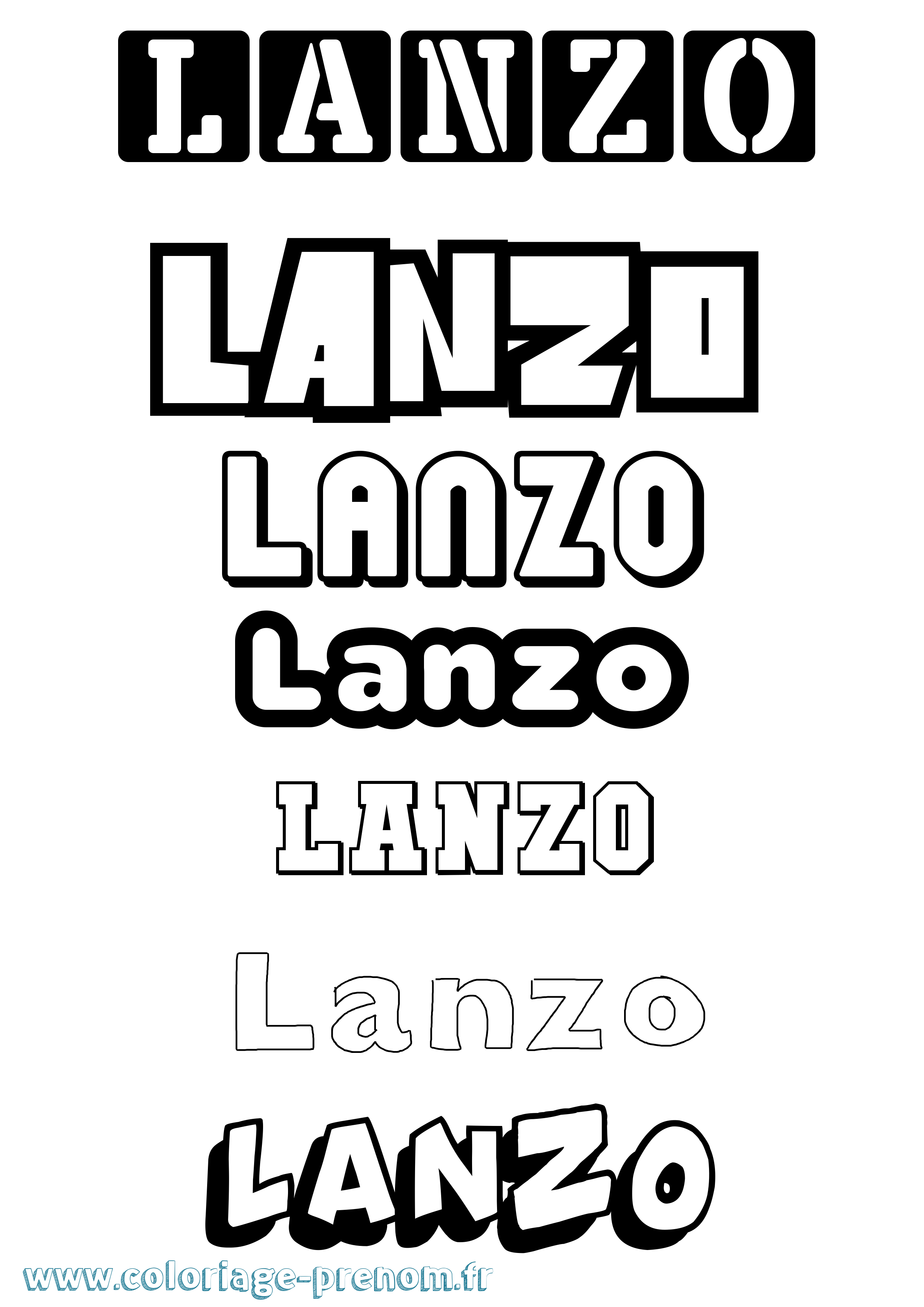 Coloriage prénom Lanzo Simple