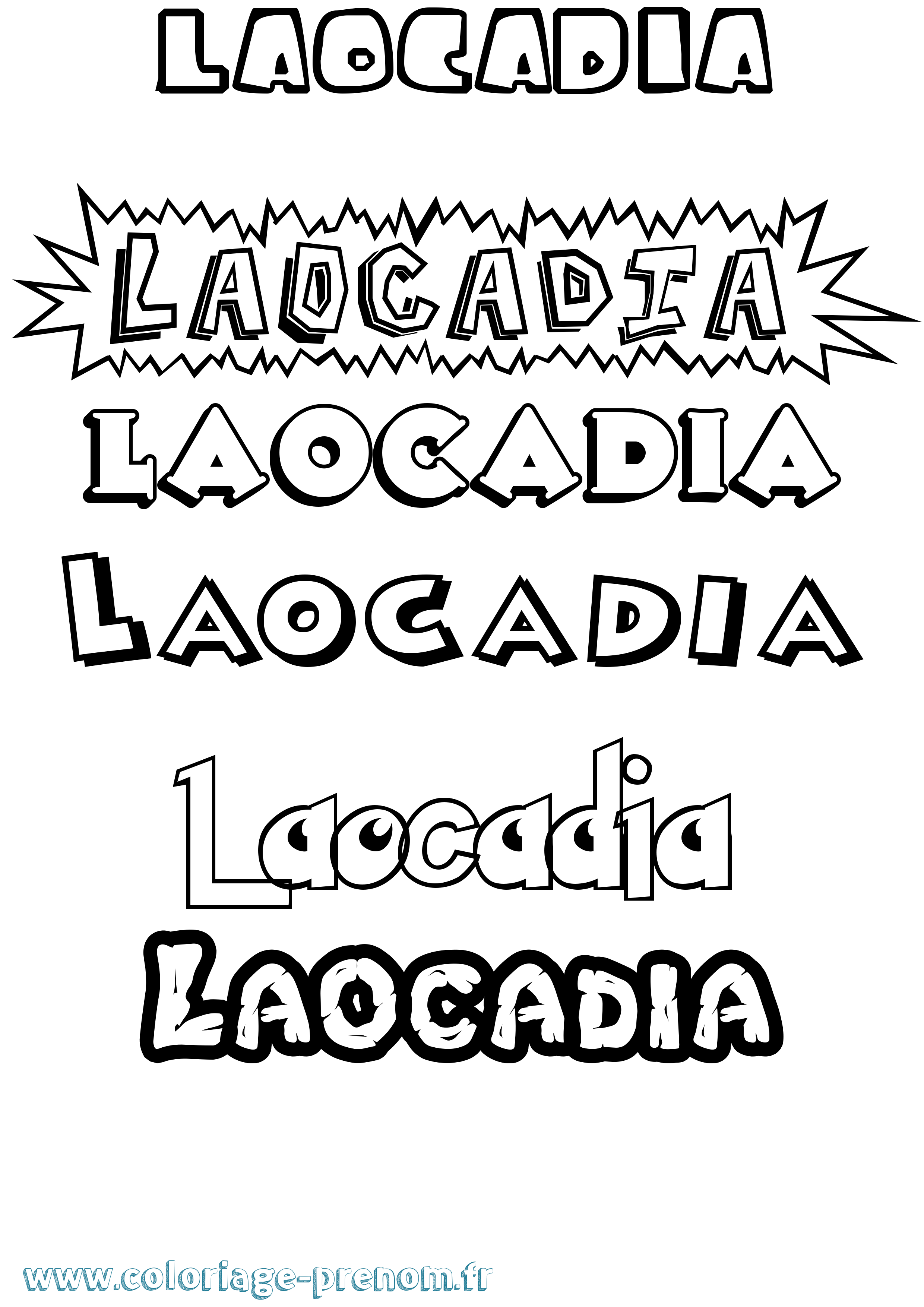 Coloriage prénom Laocadia Dessin Animé