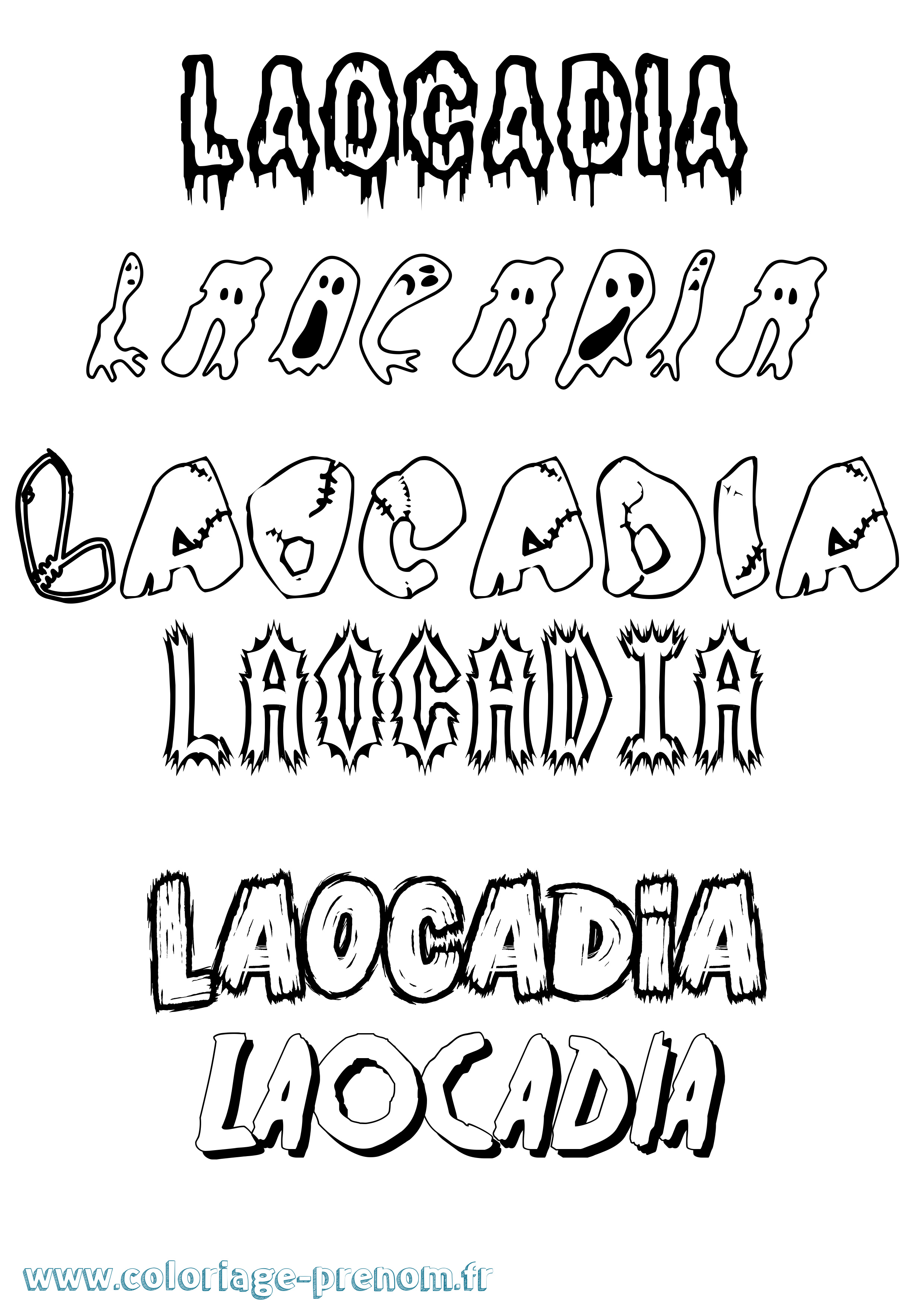 Coloriage prénom Laocadia Frisson