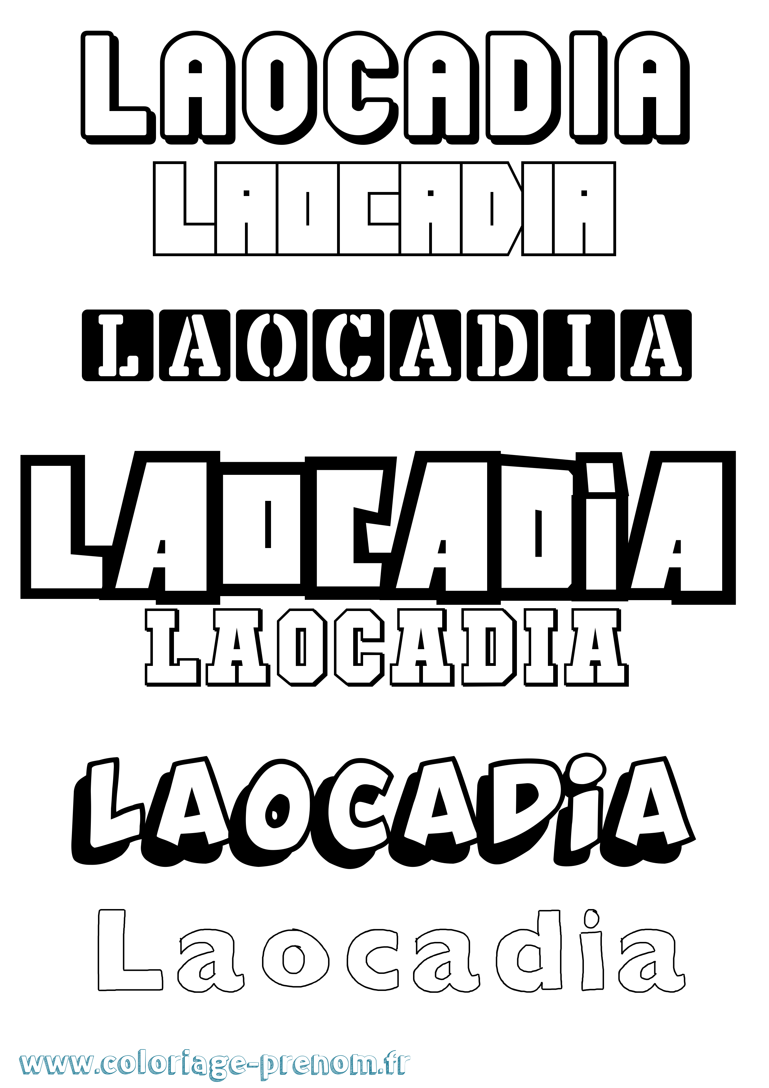 Coloriage prénom Laocadia Simple