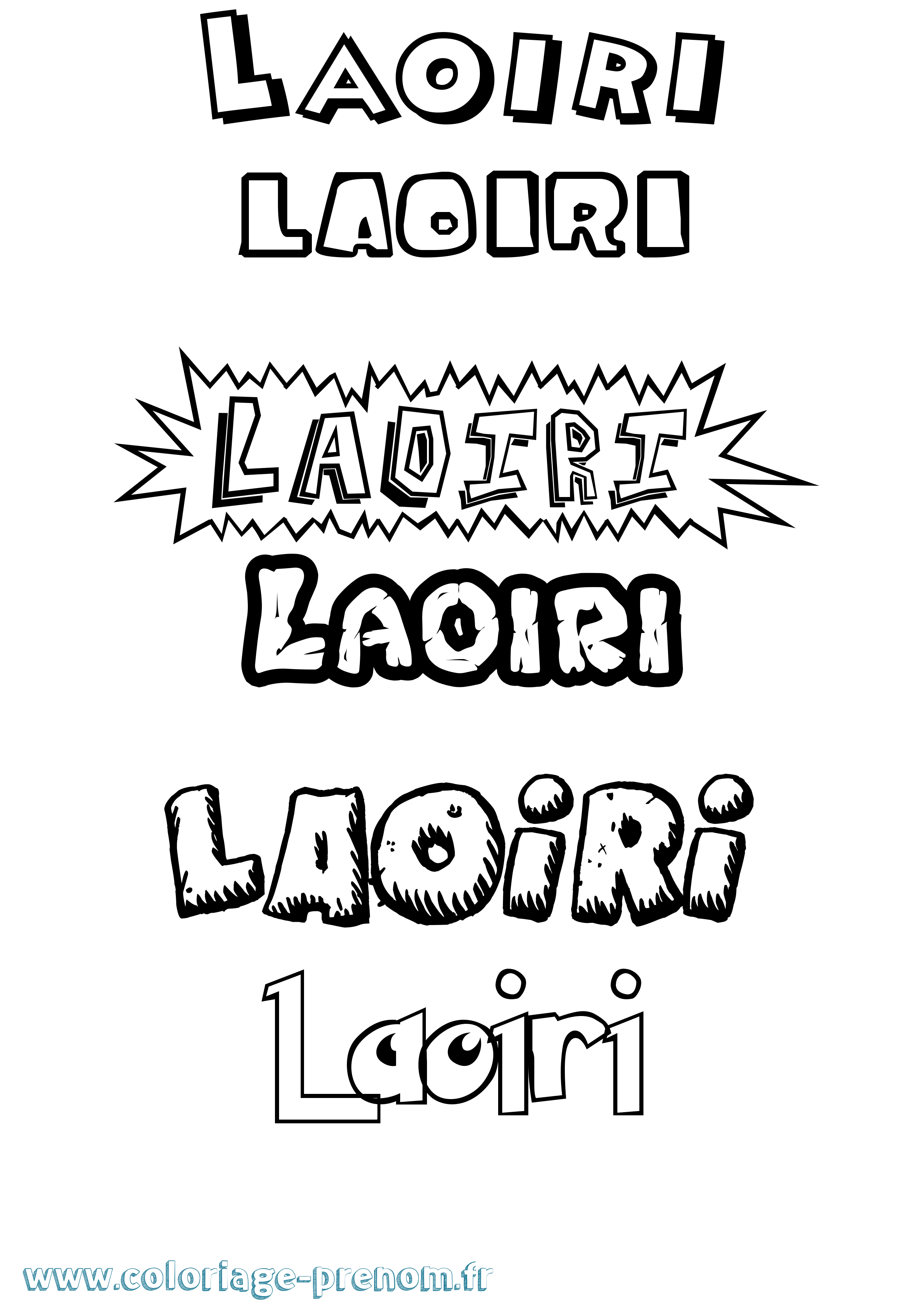 Coloriage prénom Laoiri Dessin Animé
