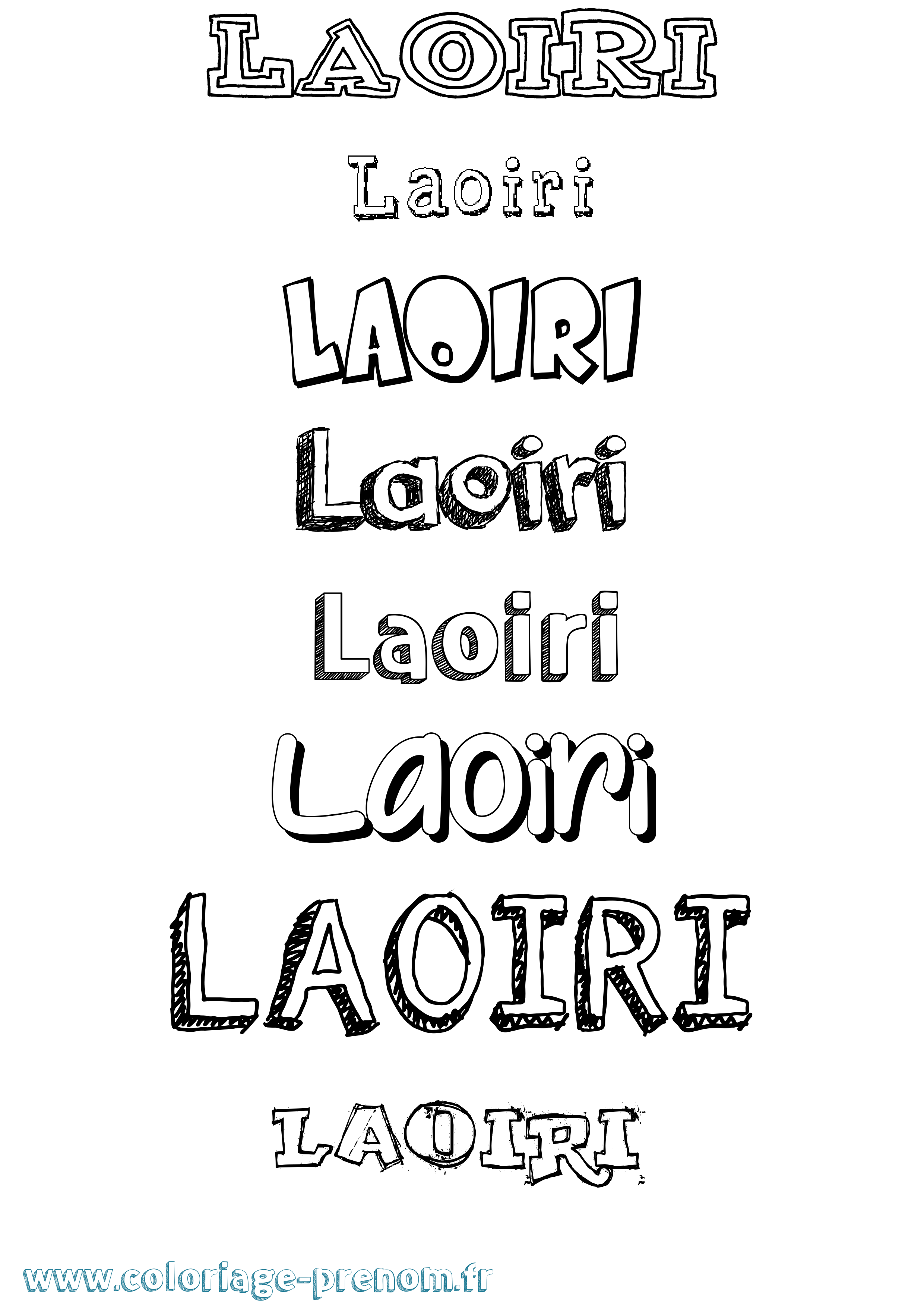 Coloriage prénom Laoiri Dessiné