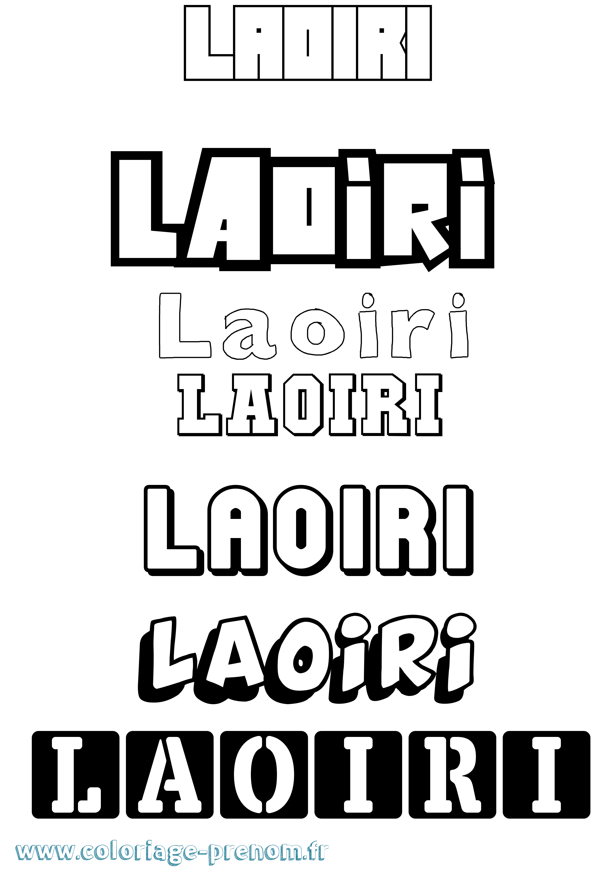 Coloriage prénom Laoiri Simple