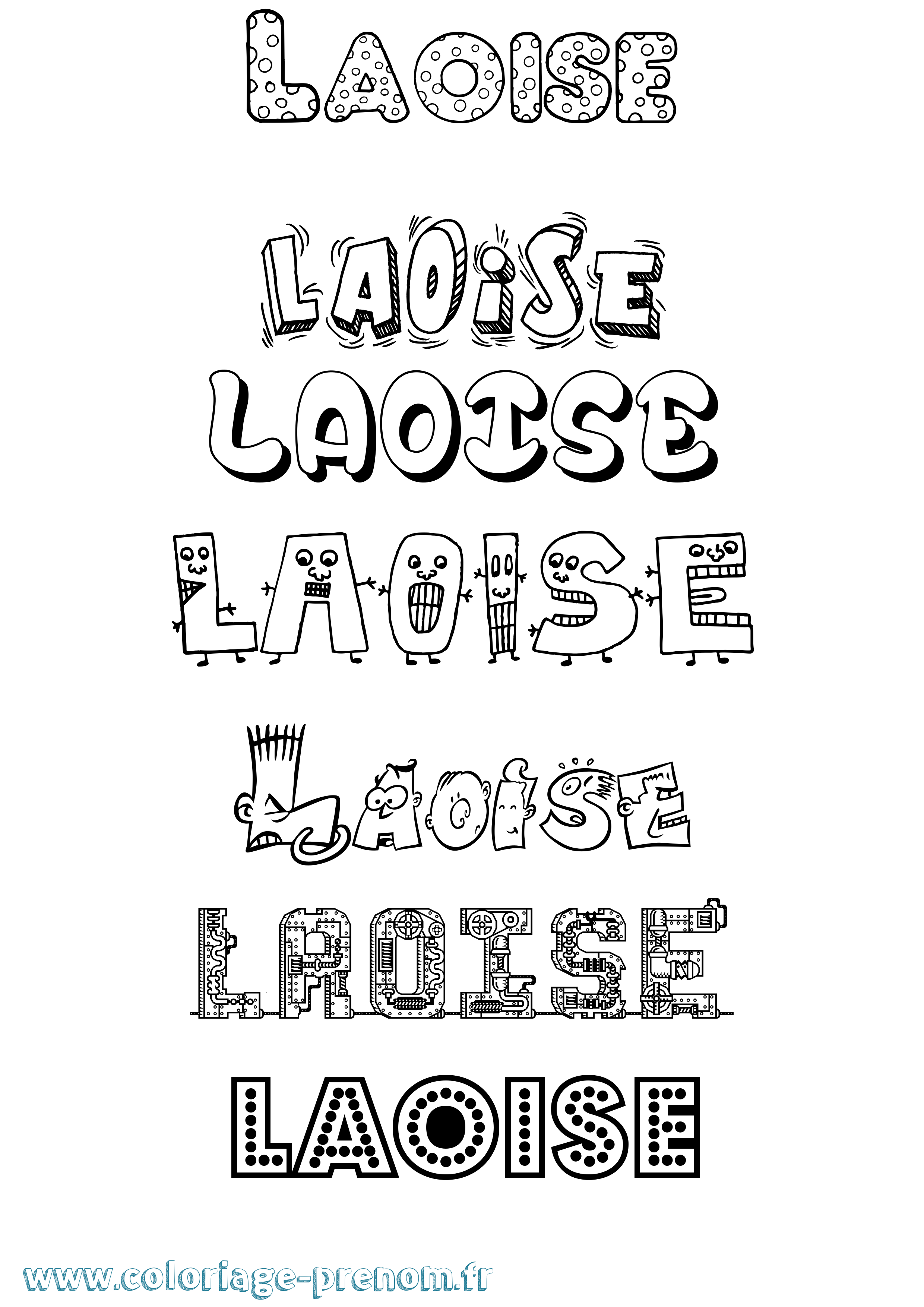 Coloriage prénom Laoise Fun