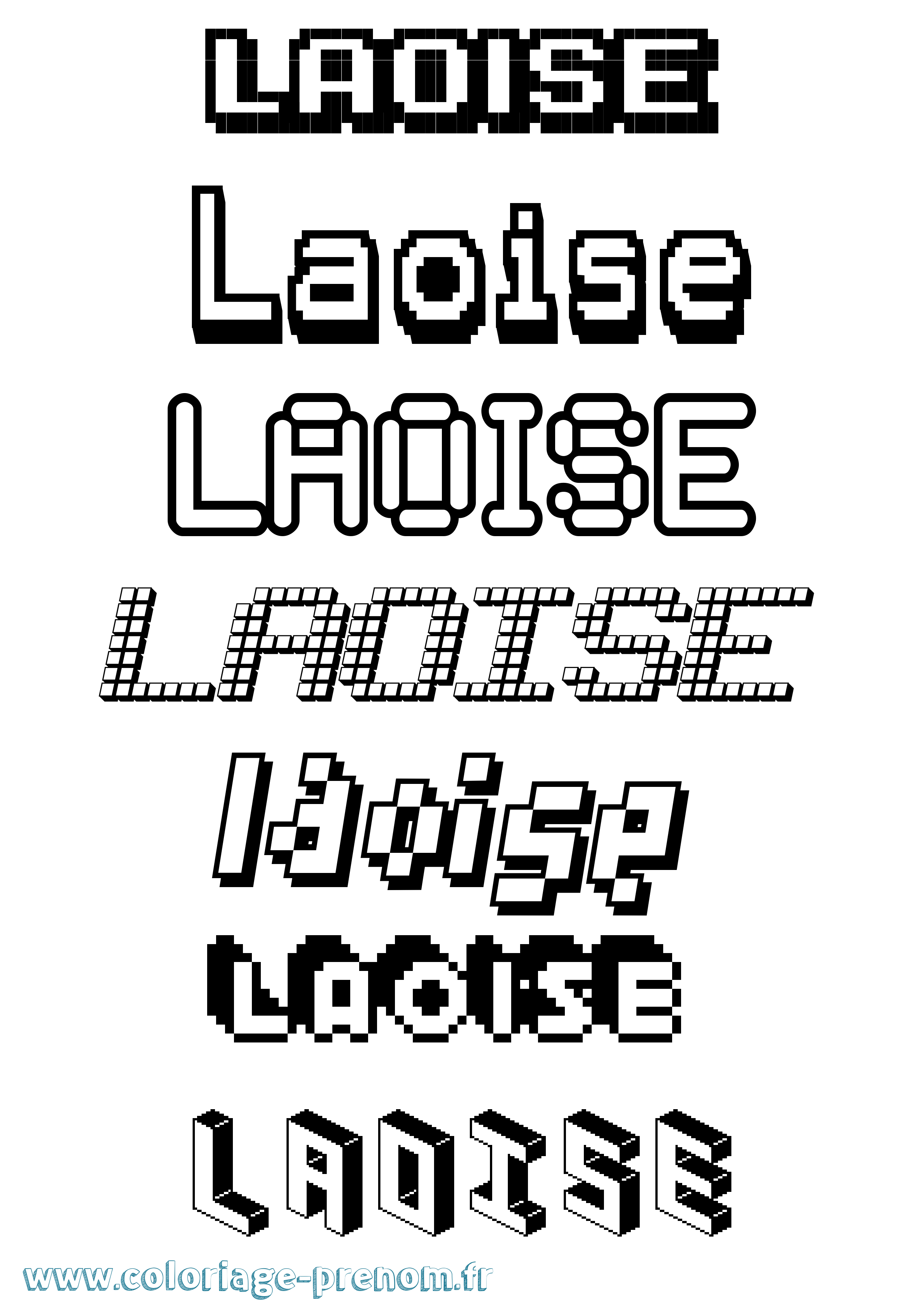 Coloriage prénom Laoise Pixel