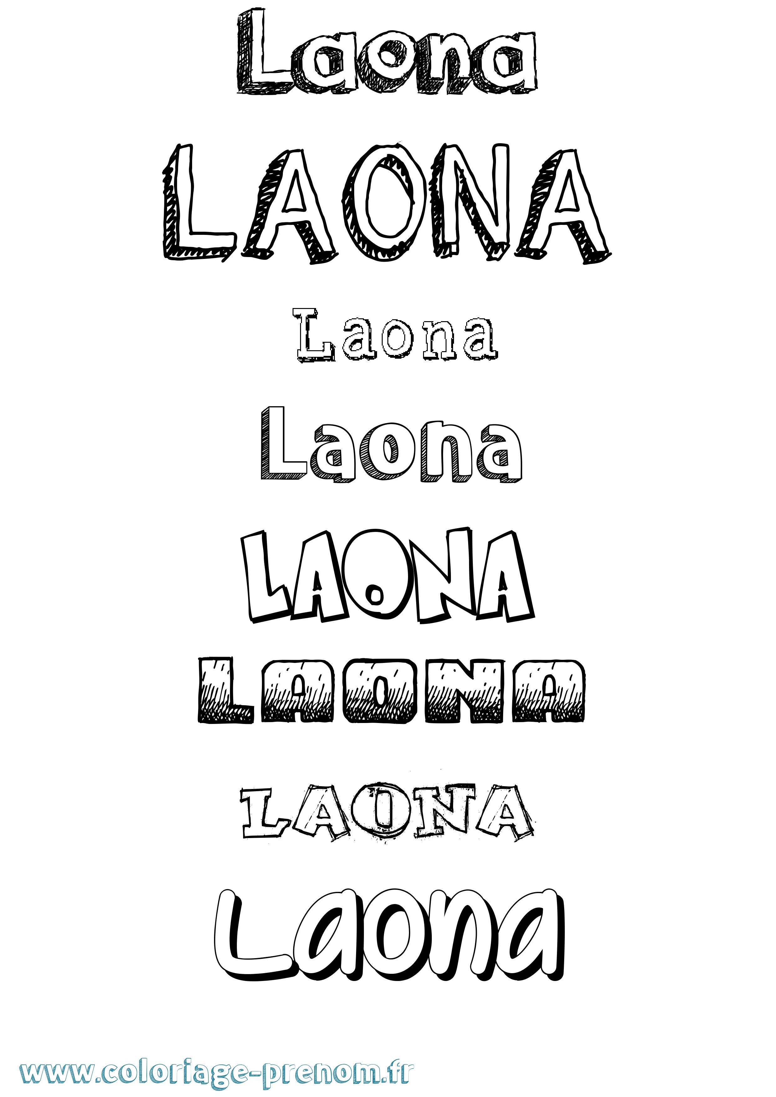 Coloriage prénom Laona Dessiné