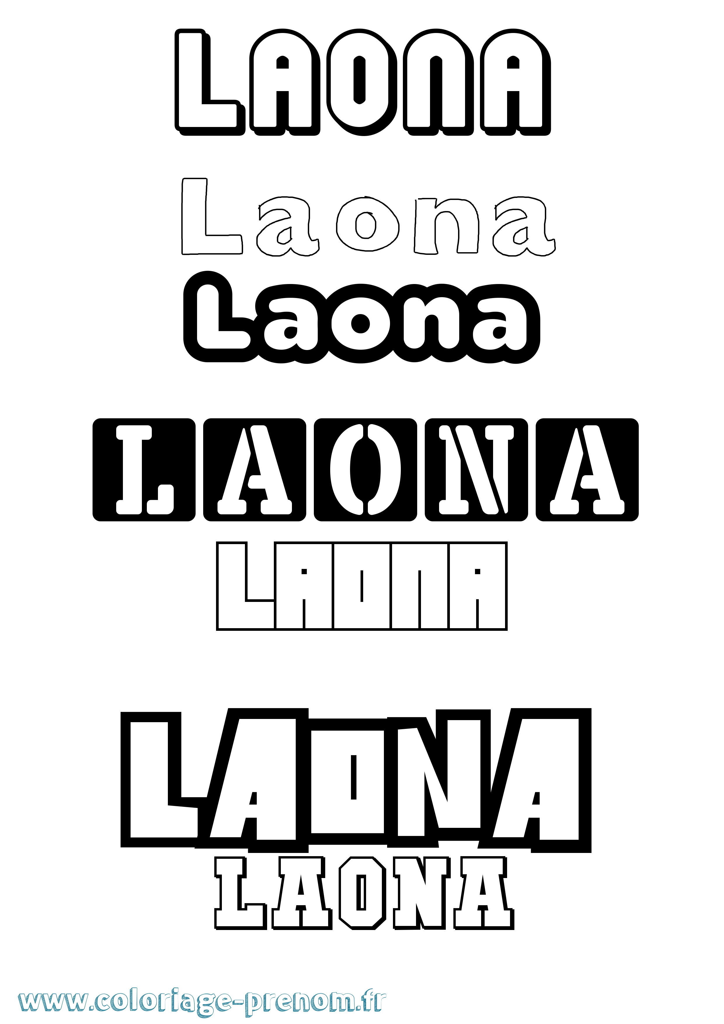 Coloriage prénom Laona Simple