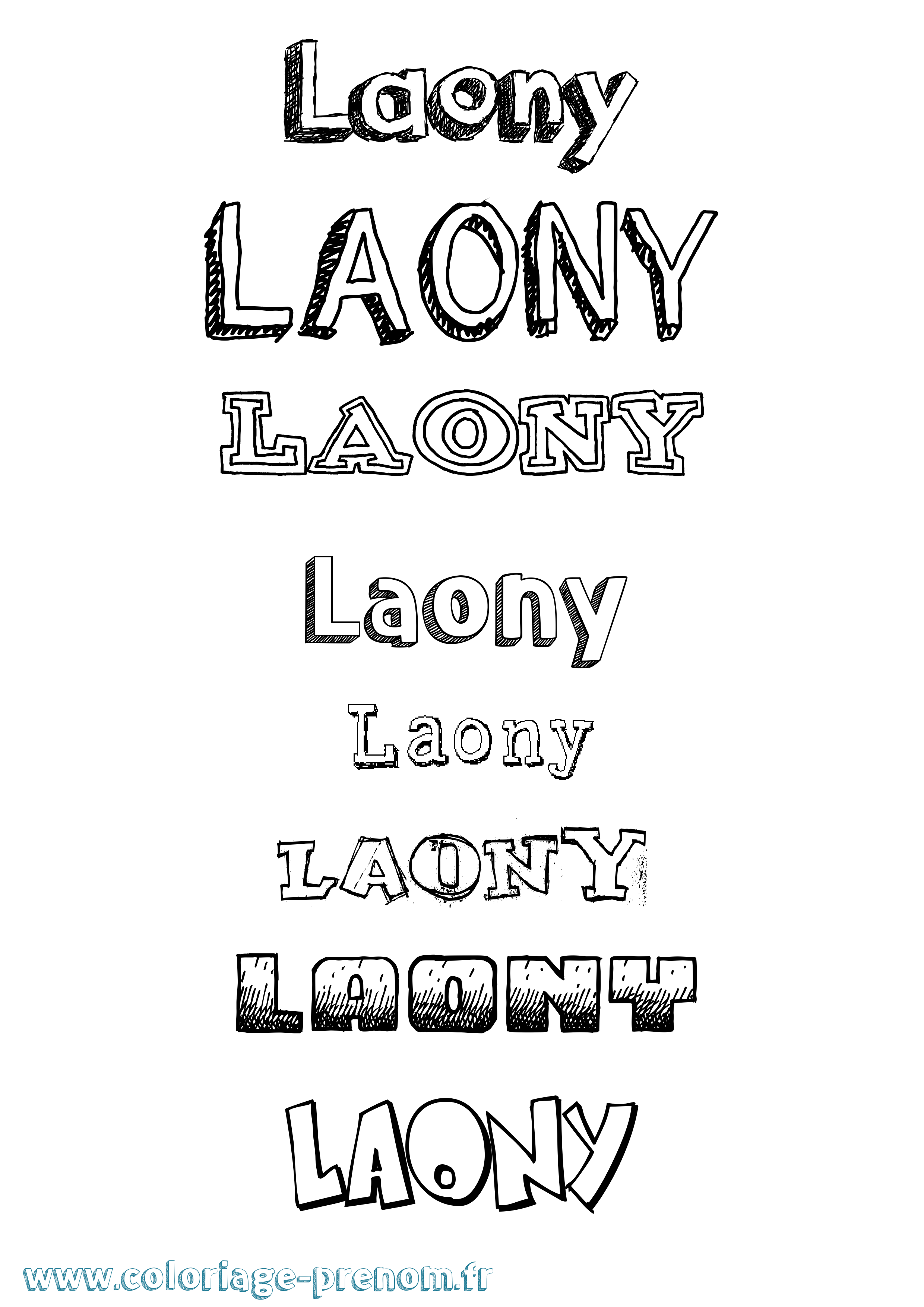 Coloriage Laony Dessiné Coloriage prénom Laony Dessiné