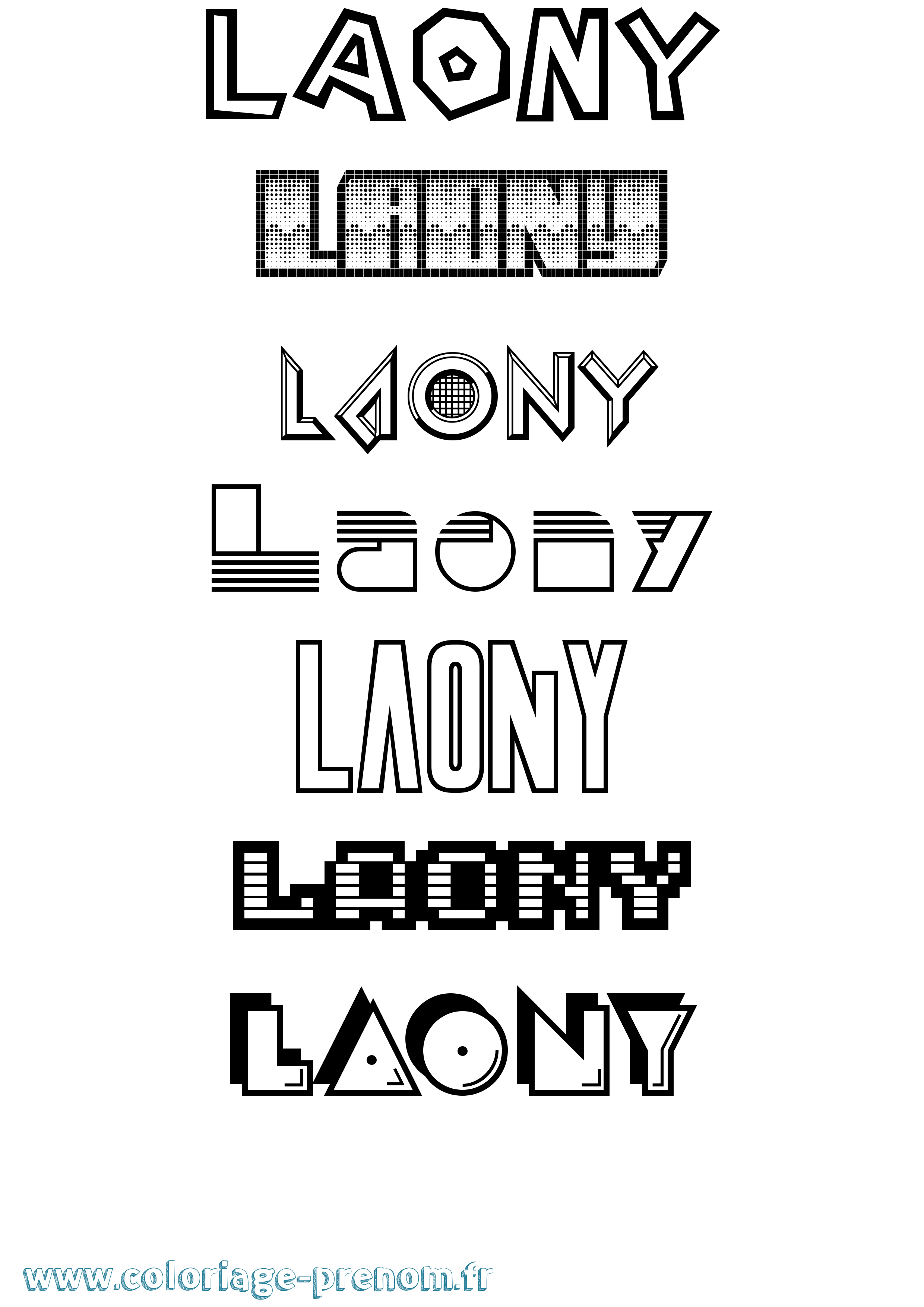 Coloriage Laony Jeux Vidéos Coloriage prénom Laony Jeux Vidéos