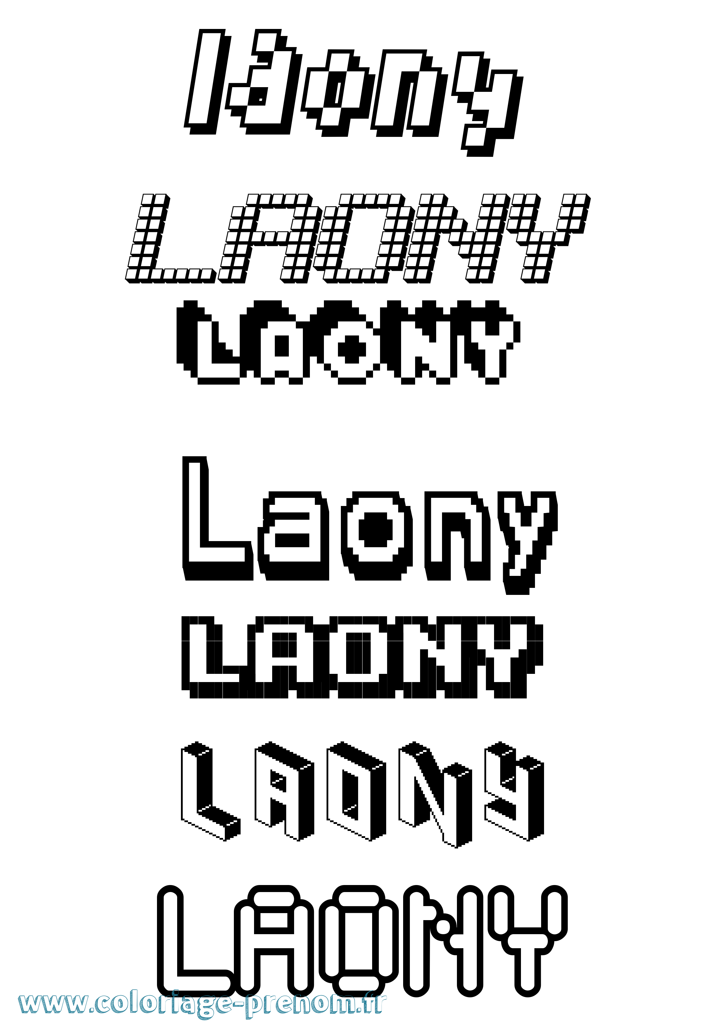 Coloriage Laony Pixel Coloriage prénom Laony Pixel