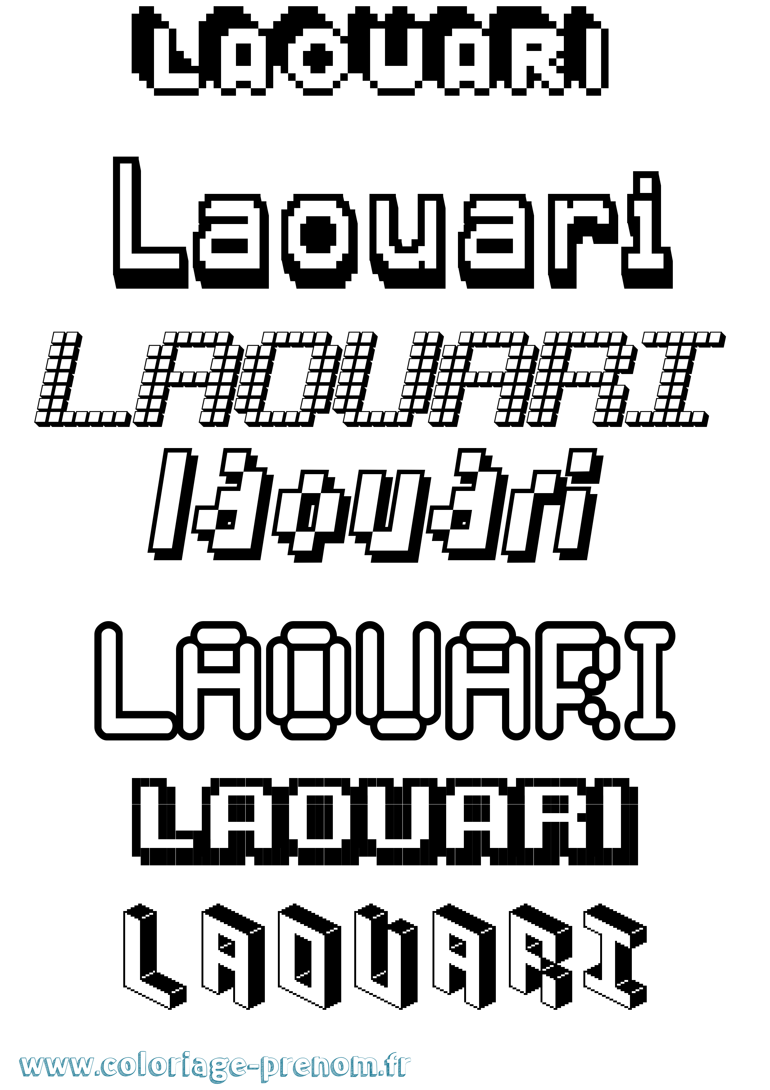 Coloriage Laouari Pixel Coloriage prénom Laouari Pixel