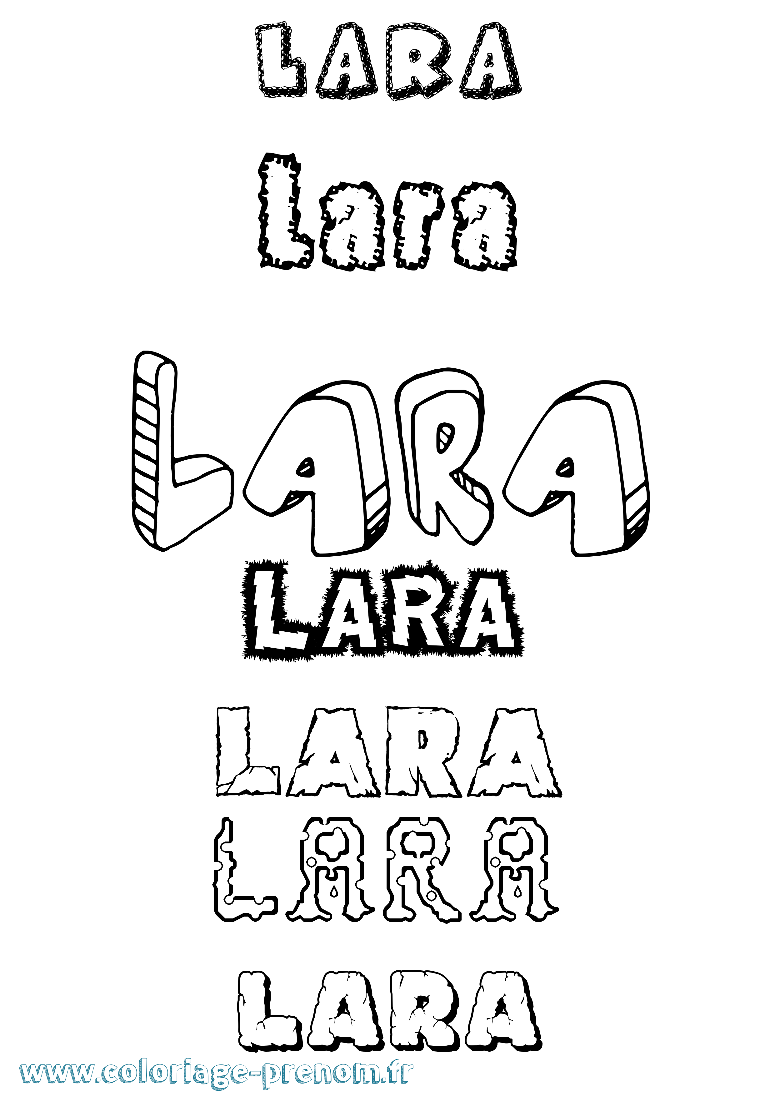 Coloriage prénom Lara Destructuré