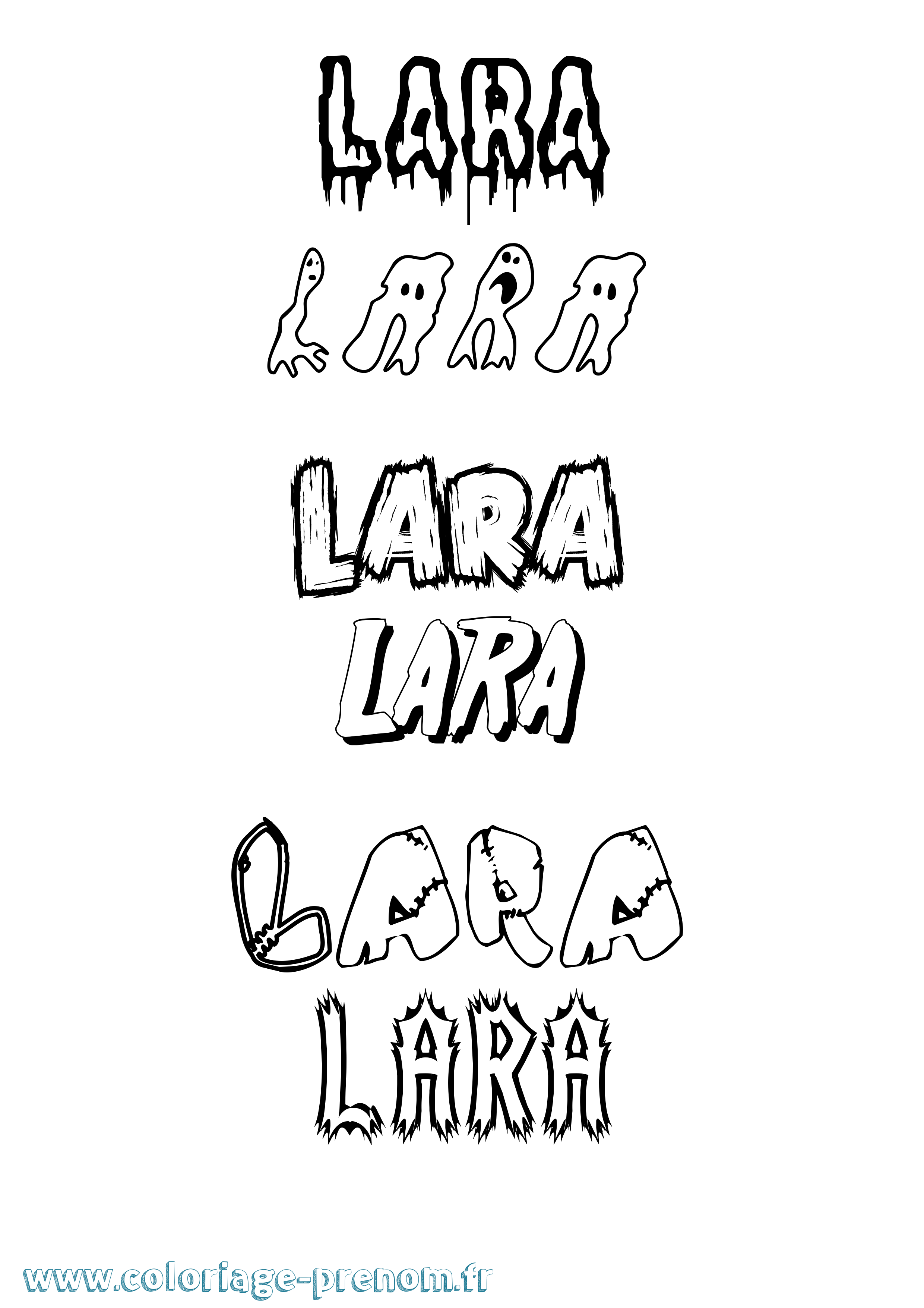 Coloriage prénom Lara Frisson