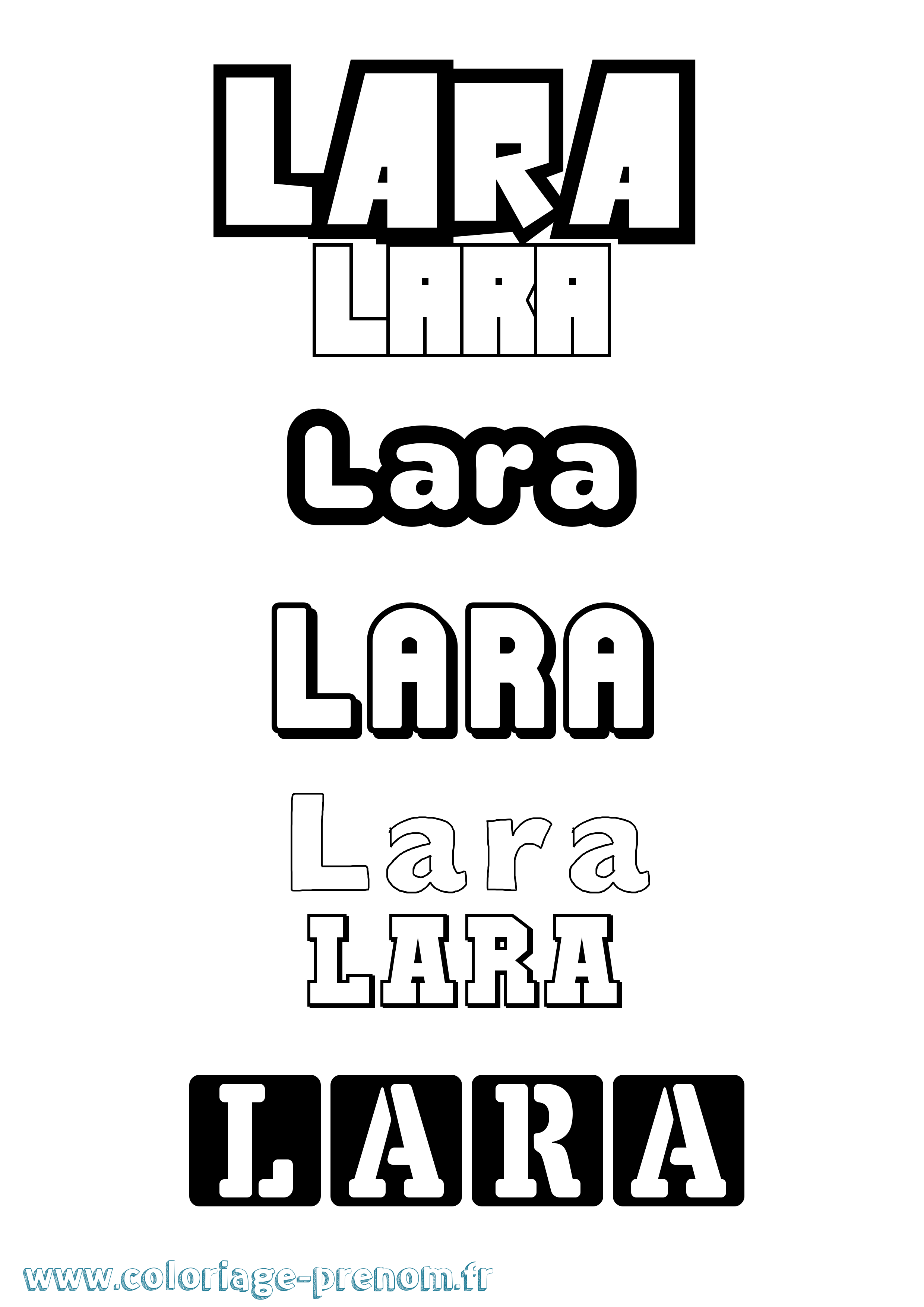 Coloriage prénom Lara Simple
