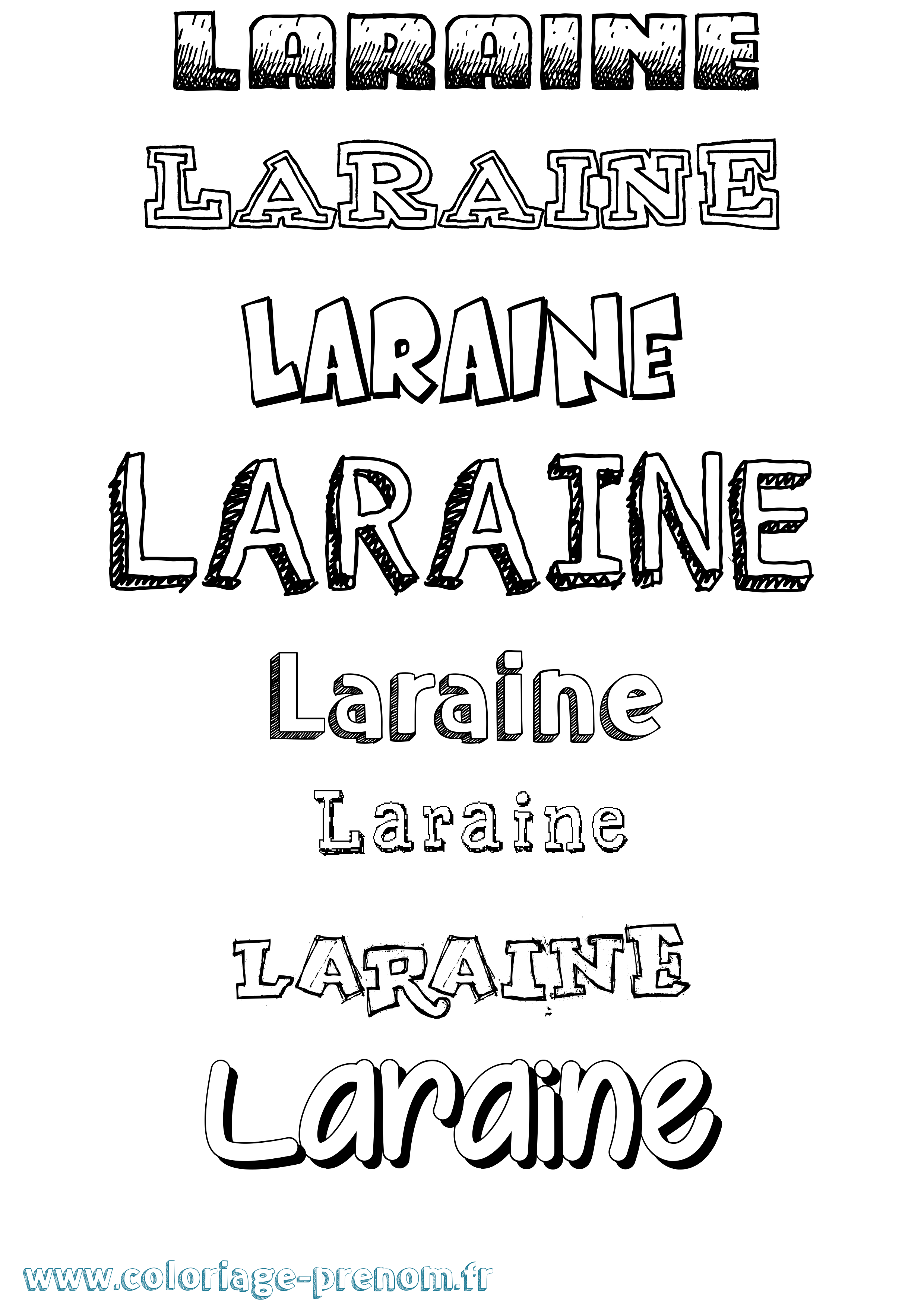 Coloriage prénom Laraine Dessiné