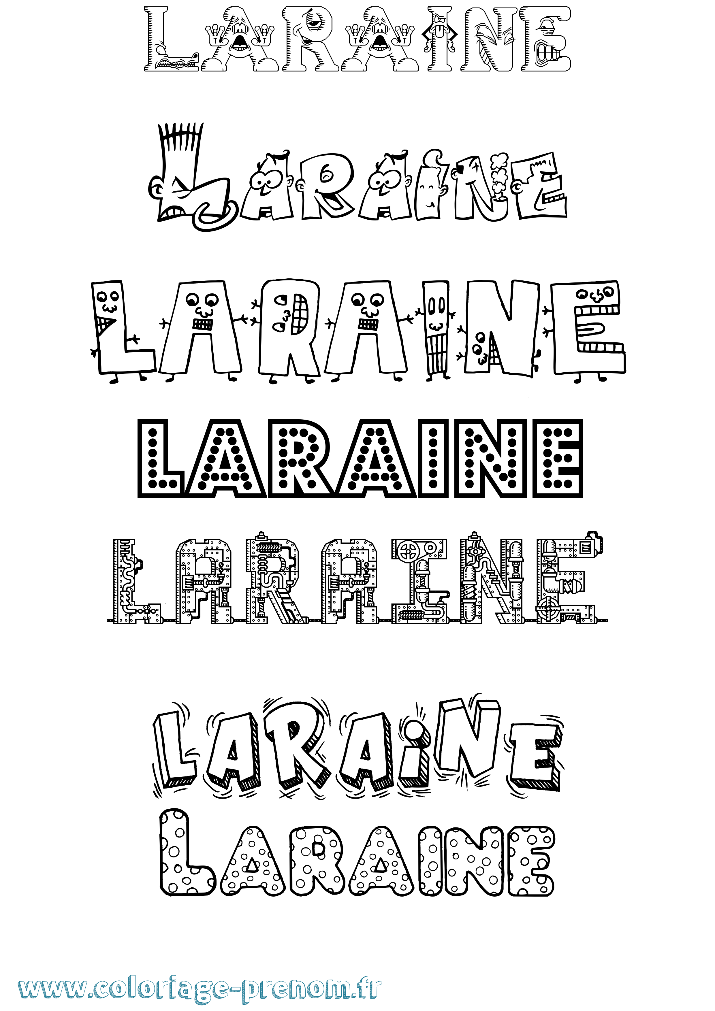 Coloriage prénom Laraine Fun